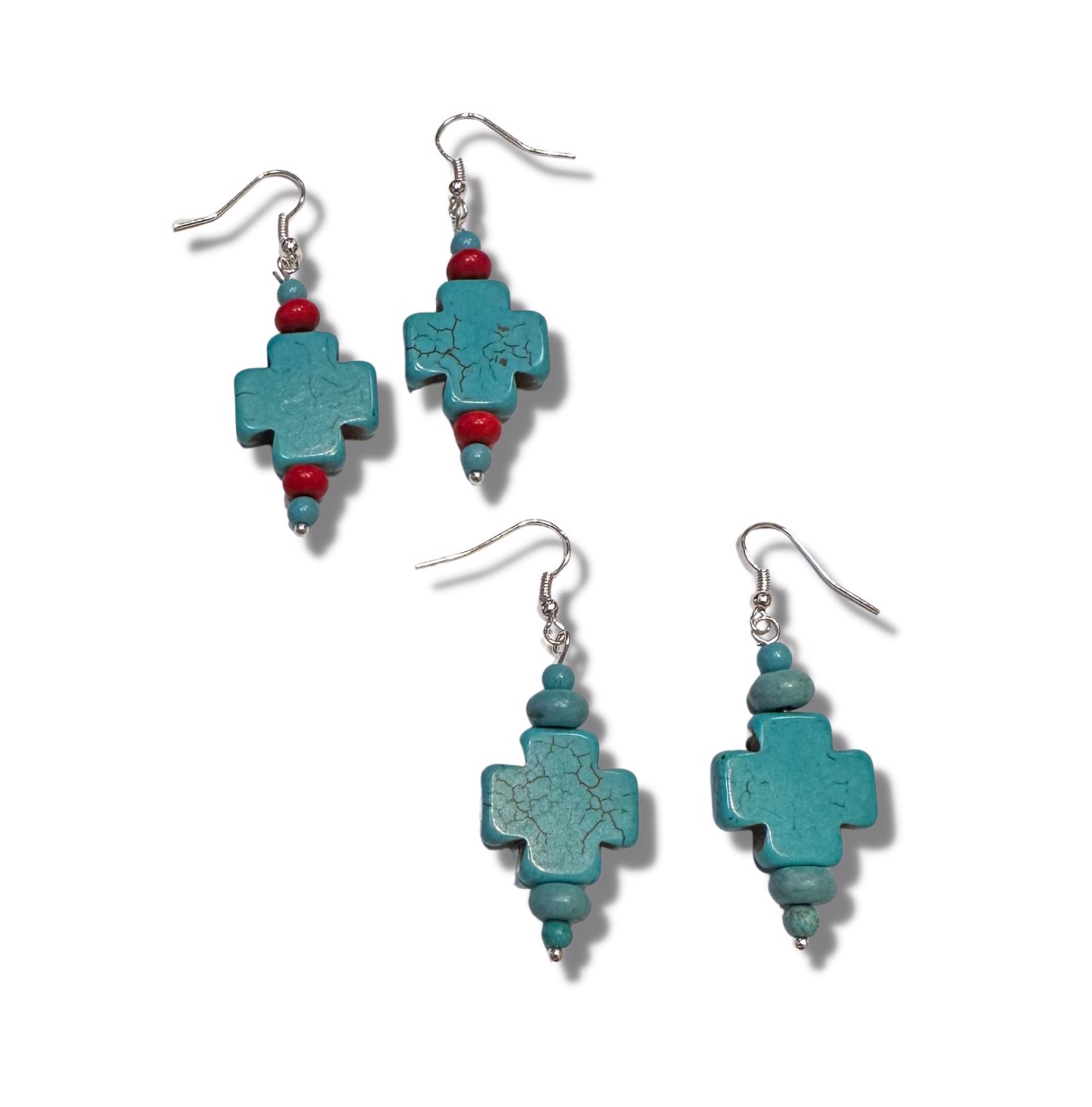 Earrings - Assorted Turquoise Crosses by Kai Cook