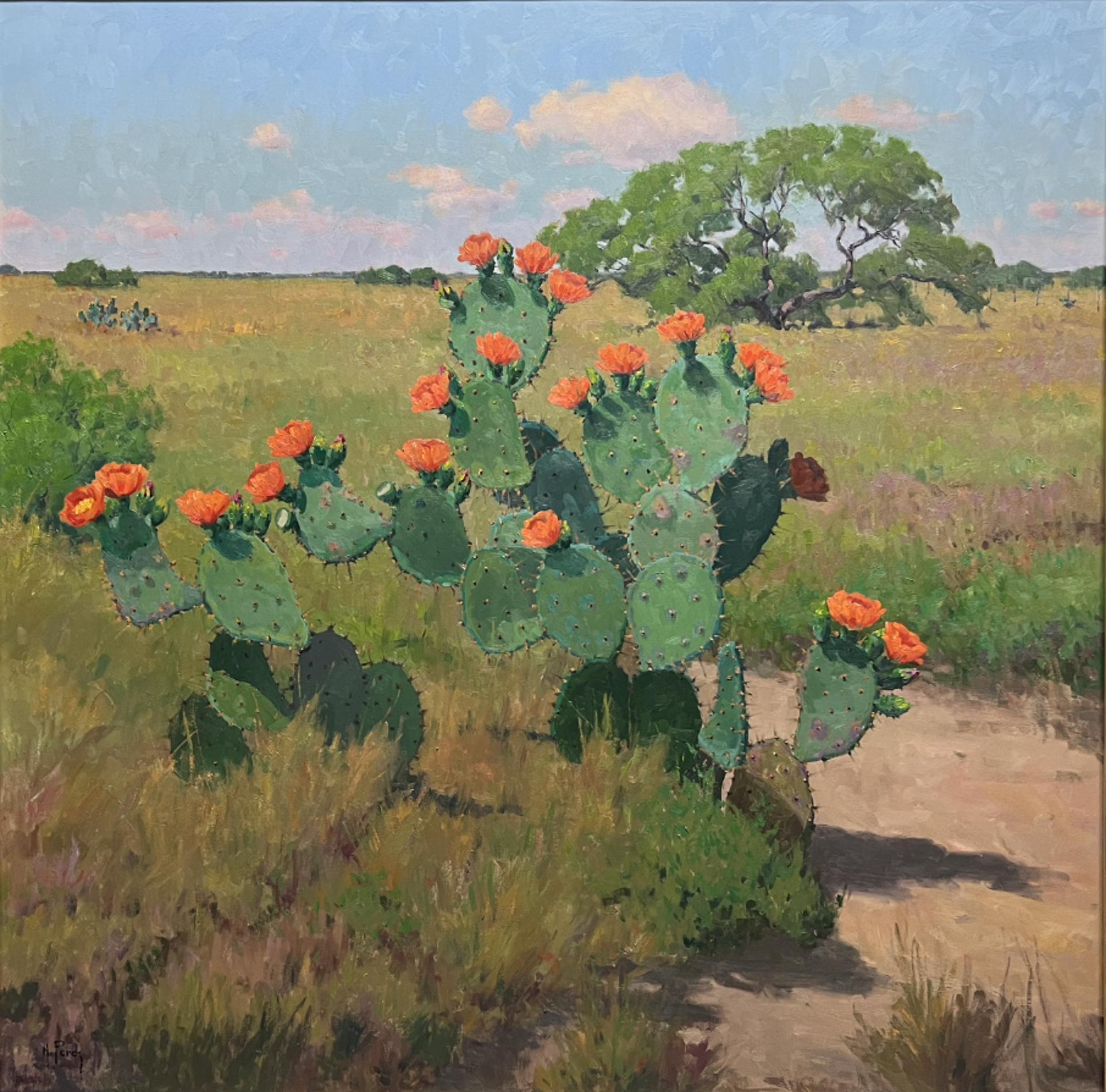 Red Blooming Prickly Pears by Noe Perez
