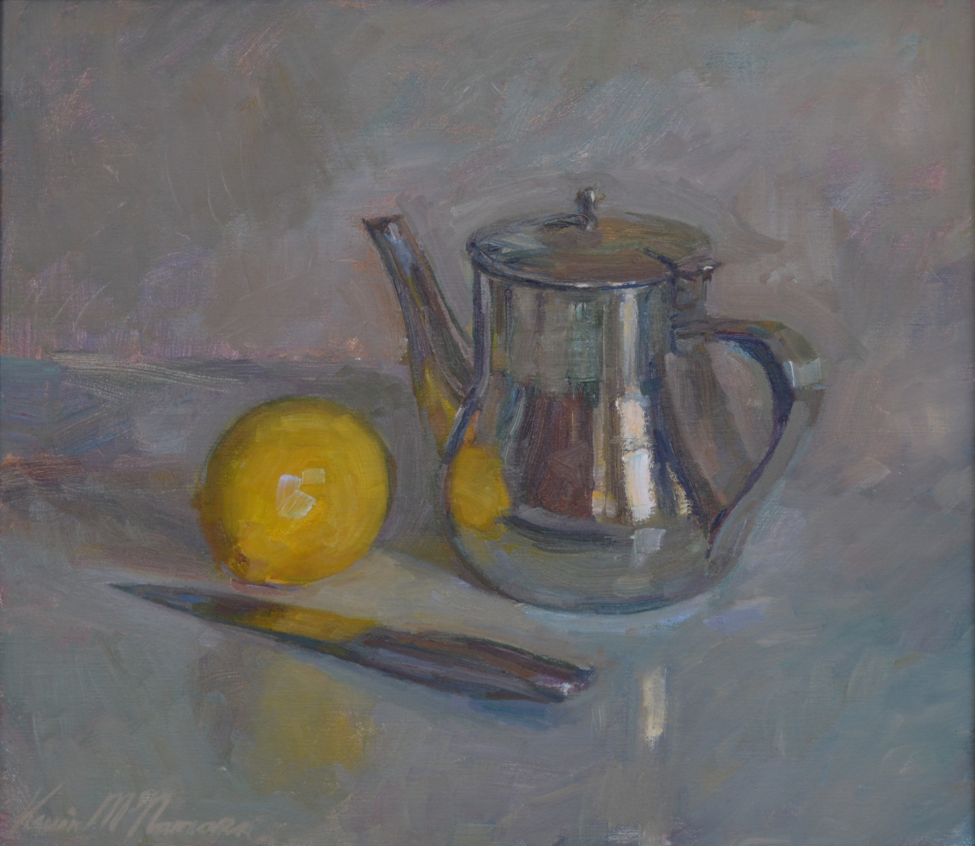 Still Life with Tea Pot and Lemon by Kevin McNamara