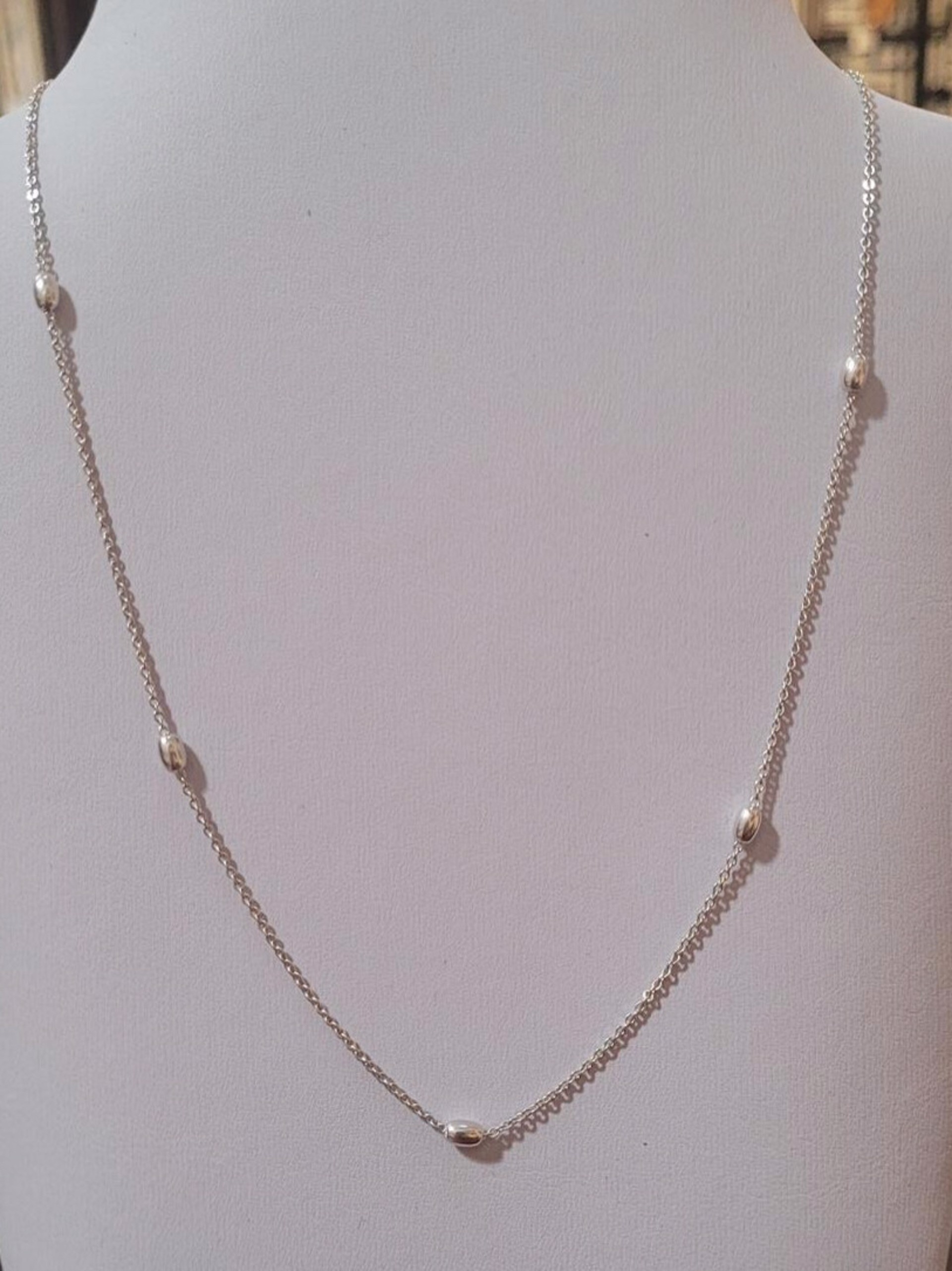 Necklace - Sterling Silver 16 " Oval Station by Indigo Desert Ranch - Jewelry