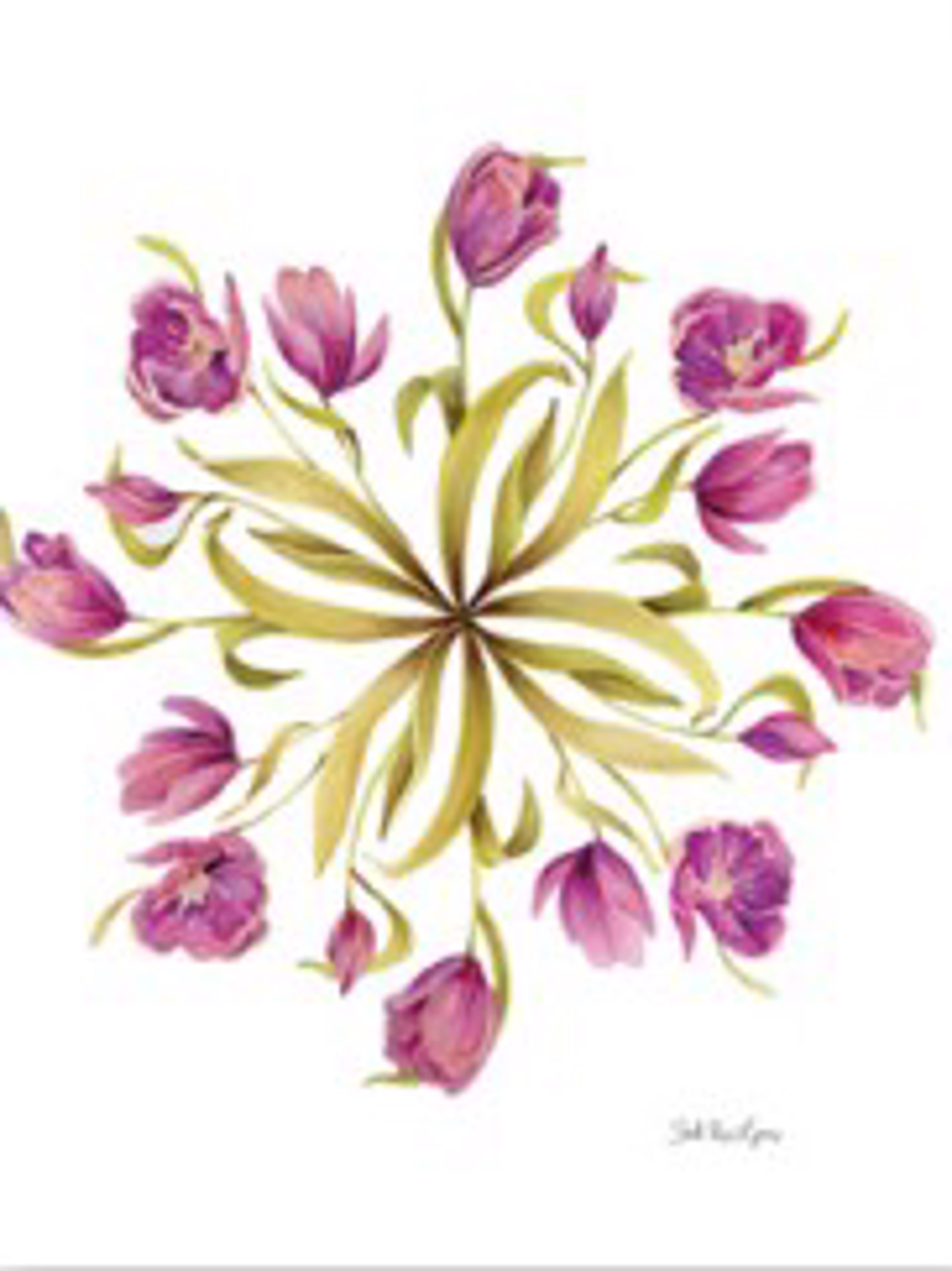 Sarah Rose Lyons- Linen Art Print- Tulip Spiral by GVL CMKT