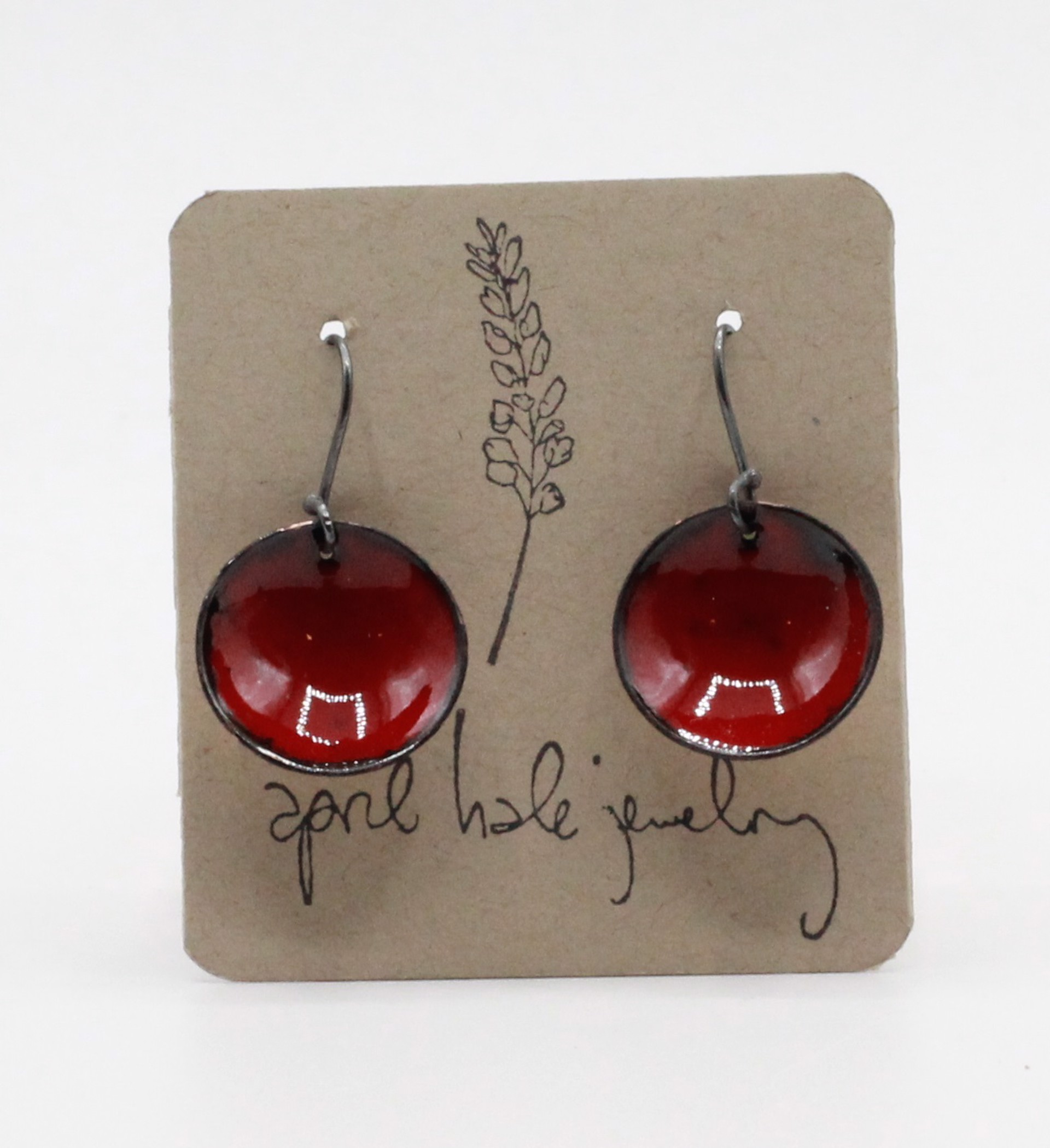 Red Moon Earrings by April Hale