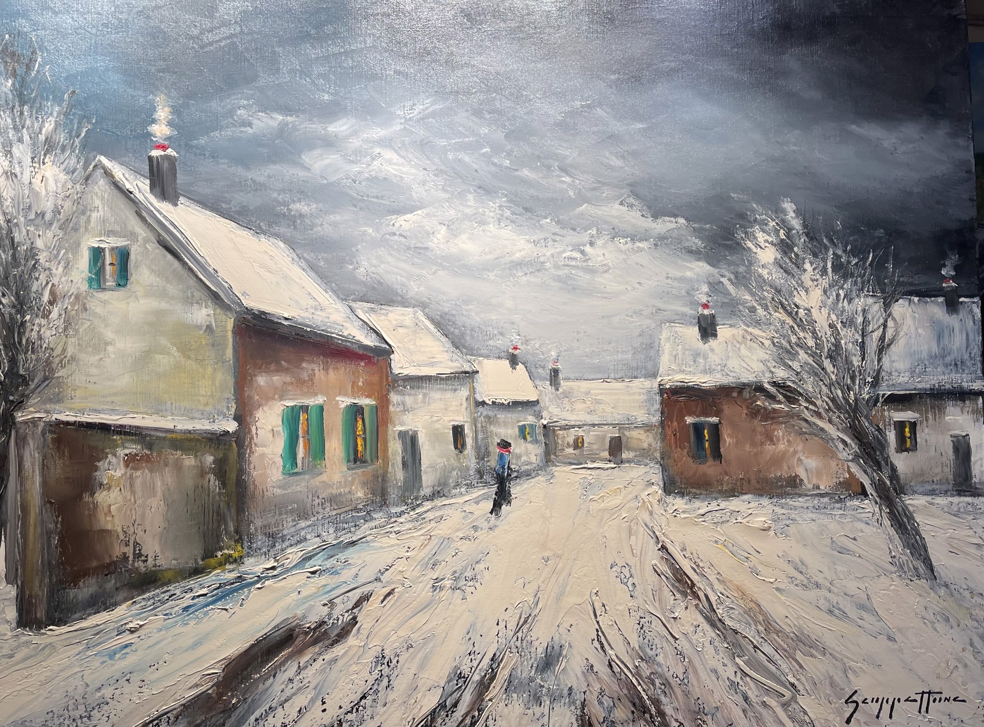 Normandy Farmhouse Under Snow by James Scoppettone