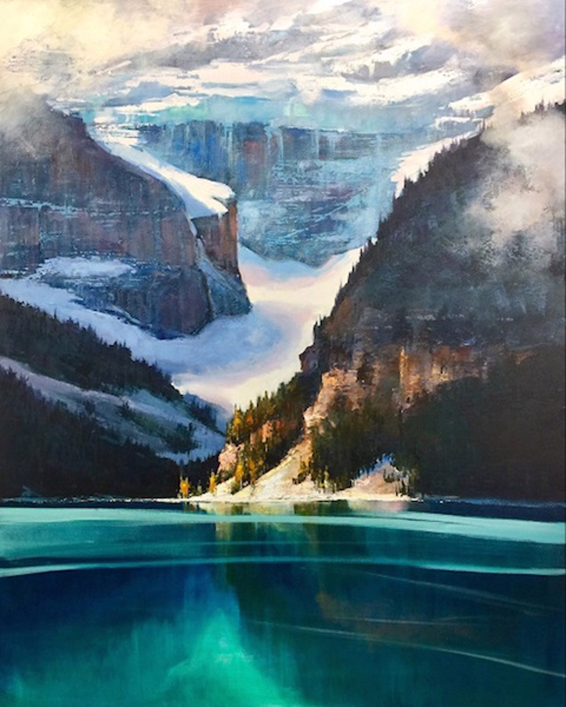 Inspired by Amethest Lake - Icy Moraine by Linda Wilder