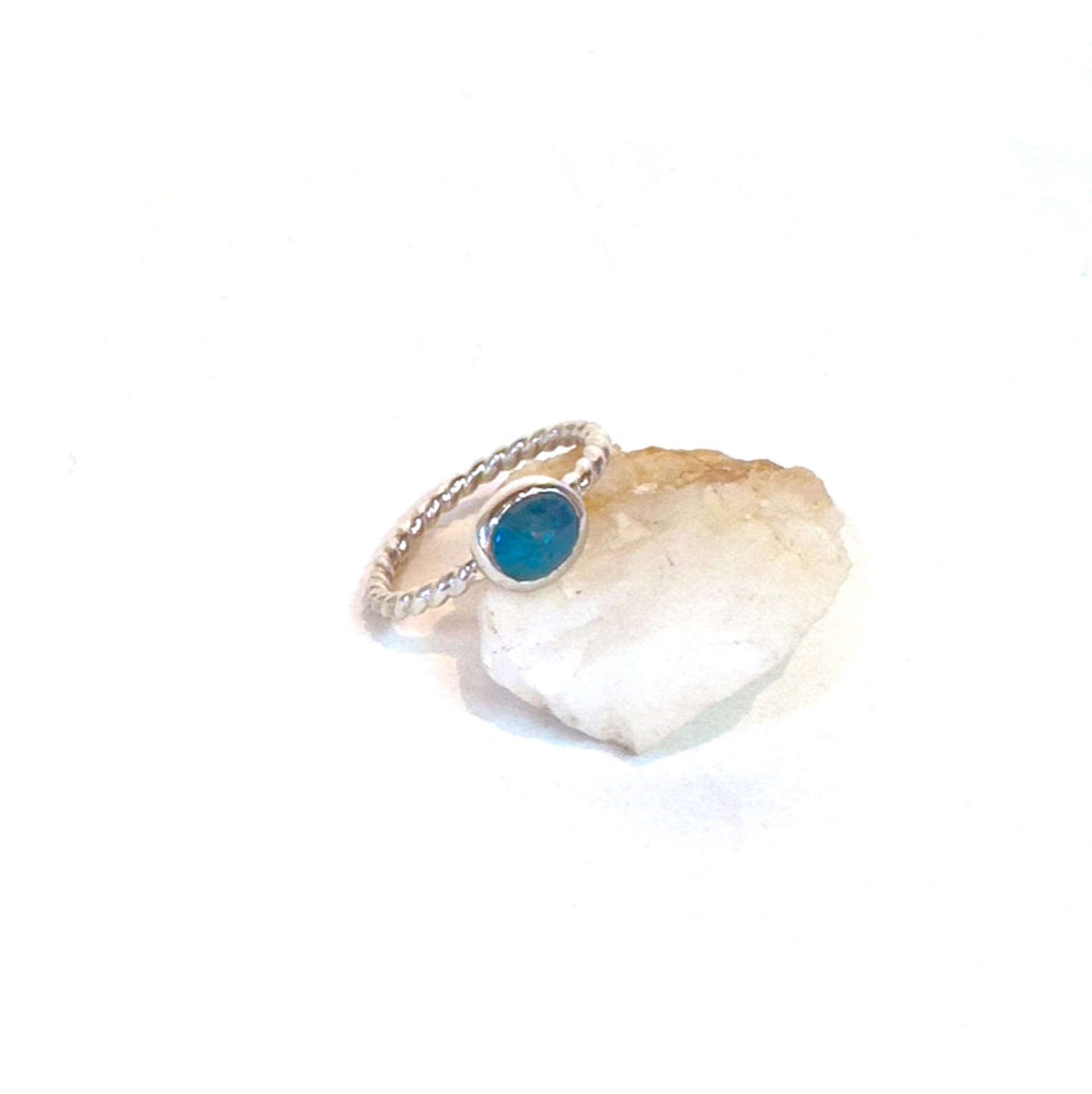 Teal Sapphire Ring by Sara Thompson