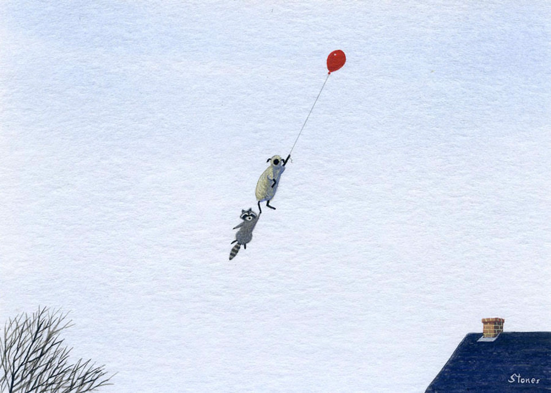 Sheep, Raccoon, Balloon by Greg Stones
