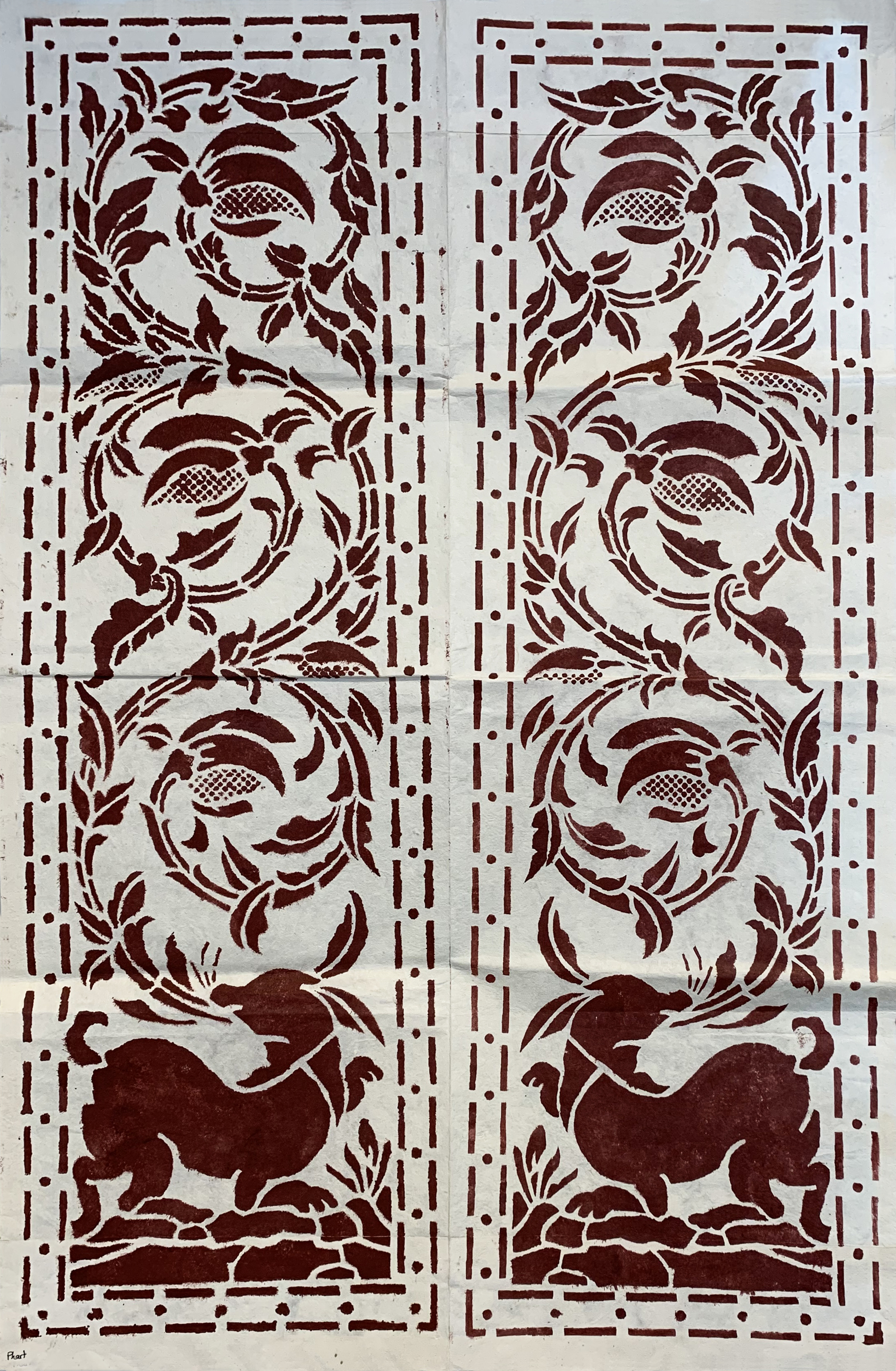 Joyful Rabbit: Cutting Stencil Positive by Tiao Nithakhong Somsanith