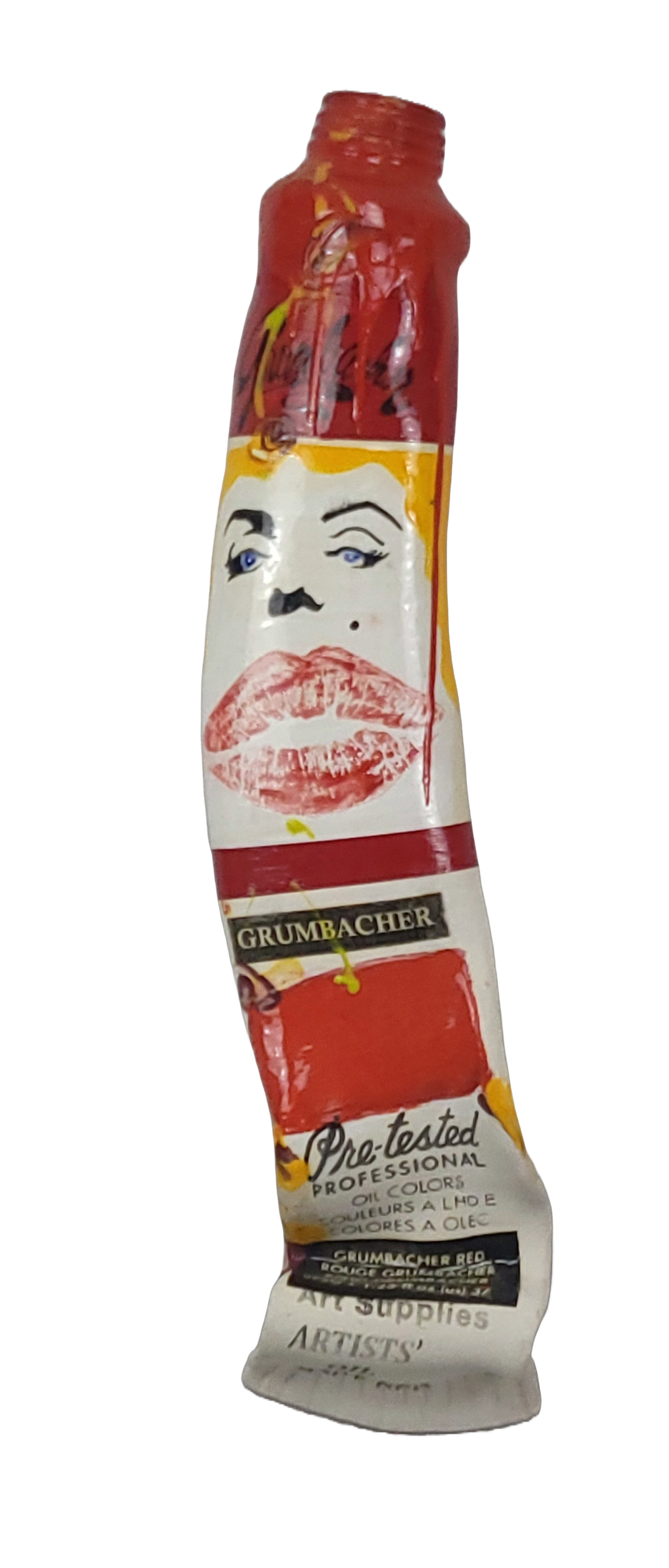 Red Big Lips Paint Tube by Ray Gross