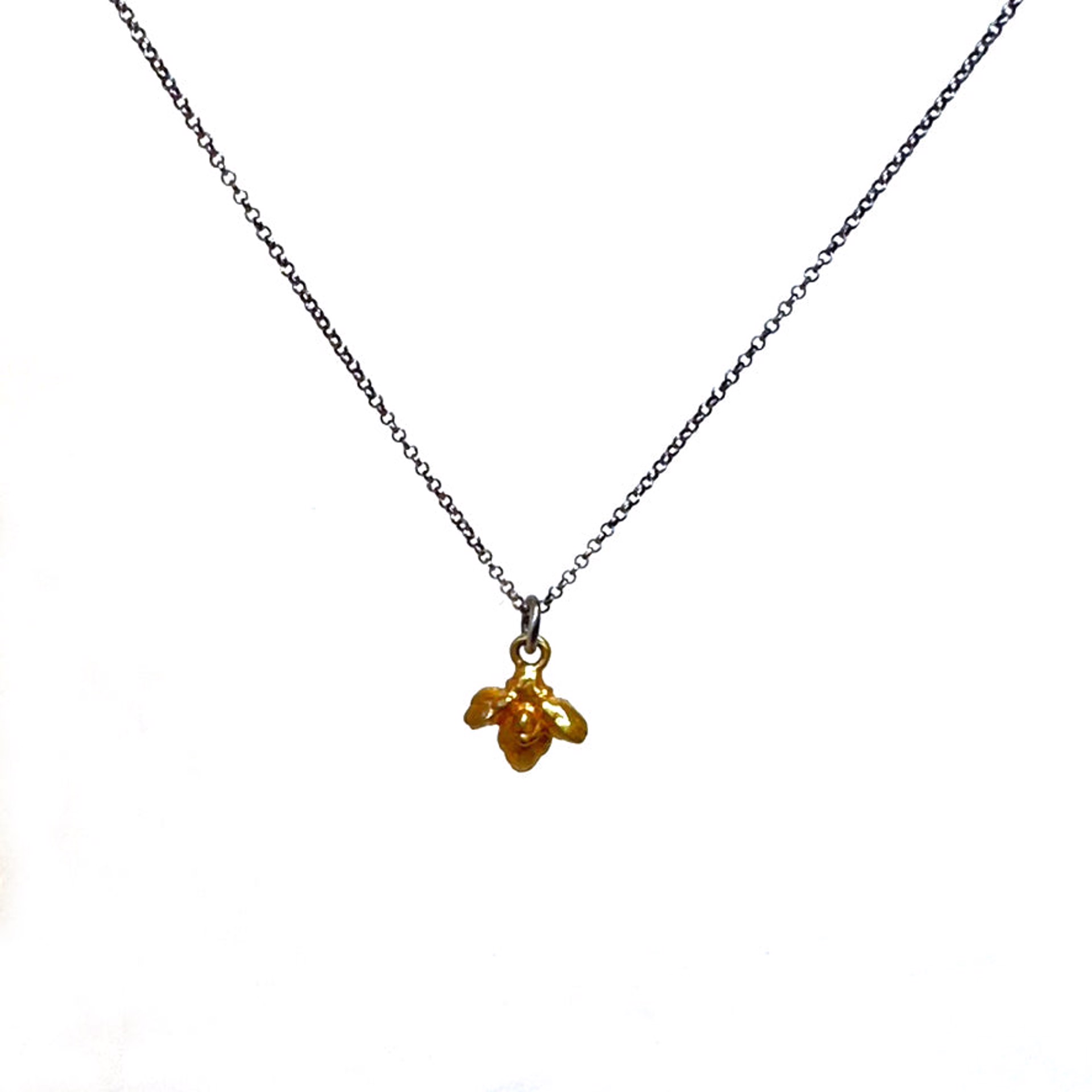 Lilac Blossom Pendant With 24k Gold by Sara Thompson