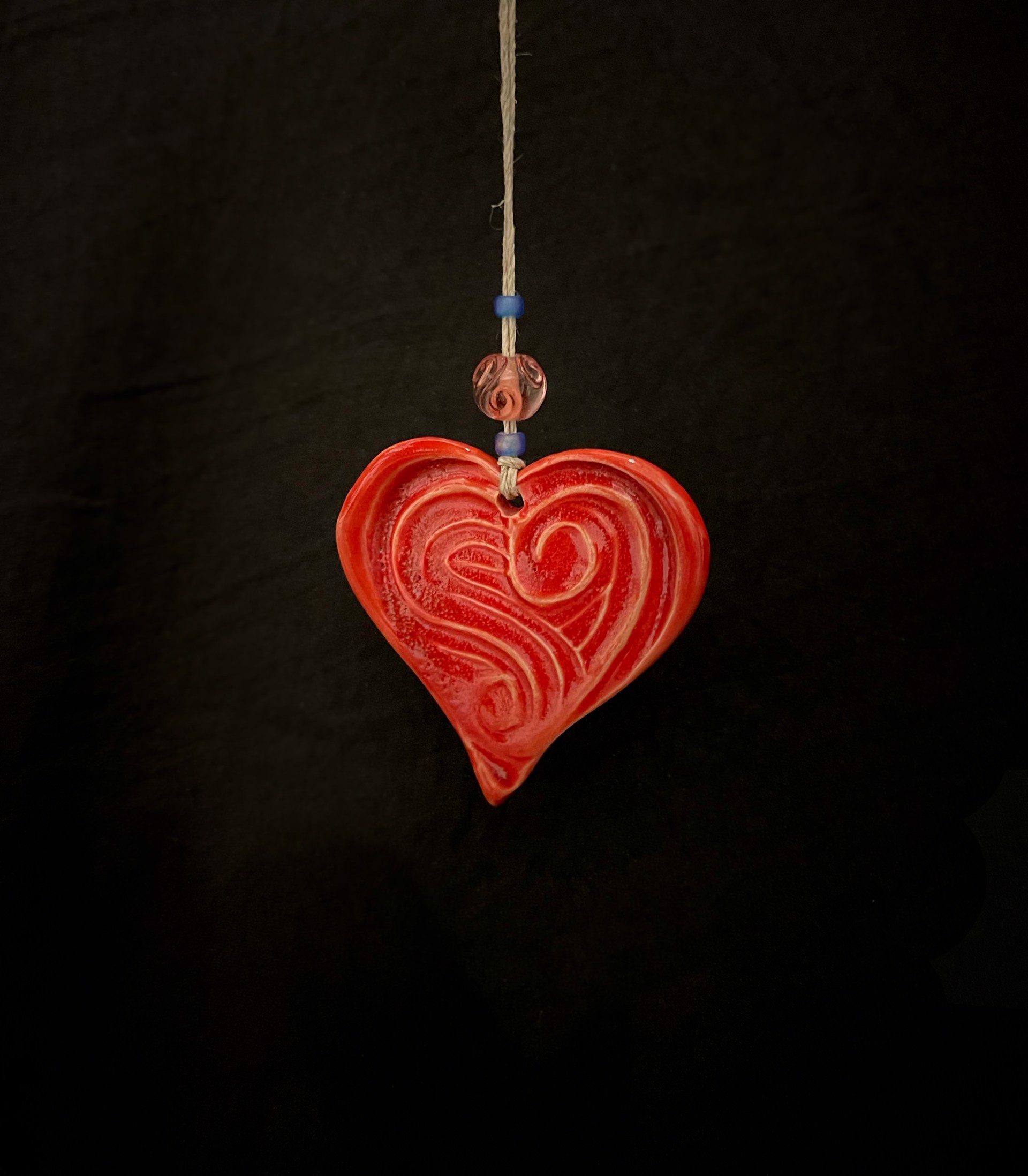Red Heart Ornament by Karen Heathman