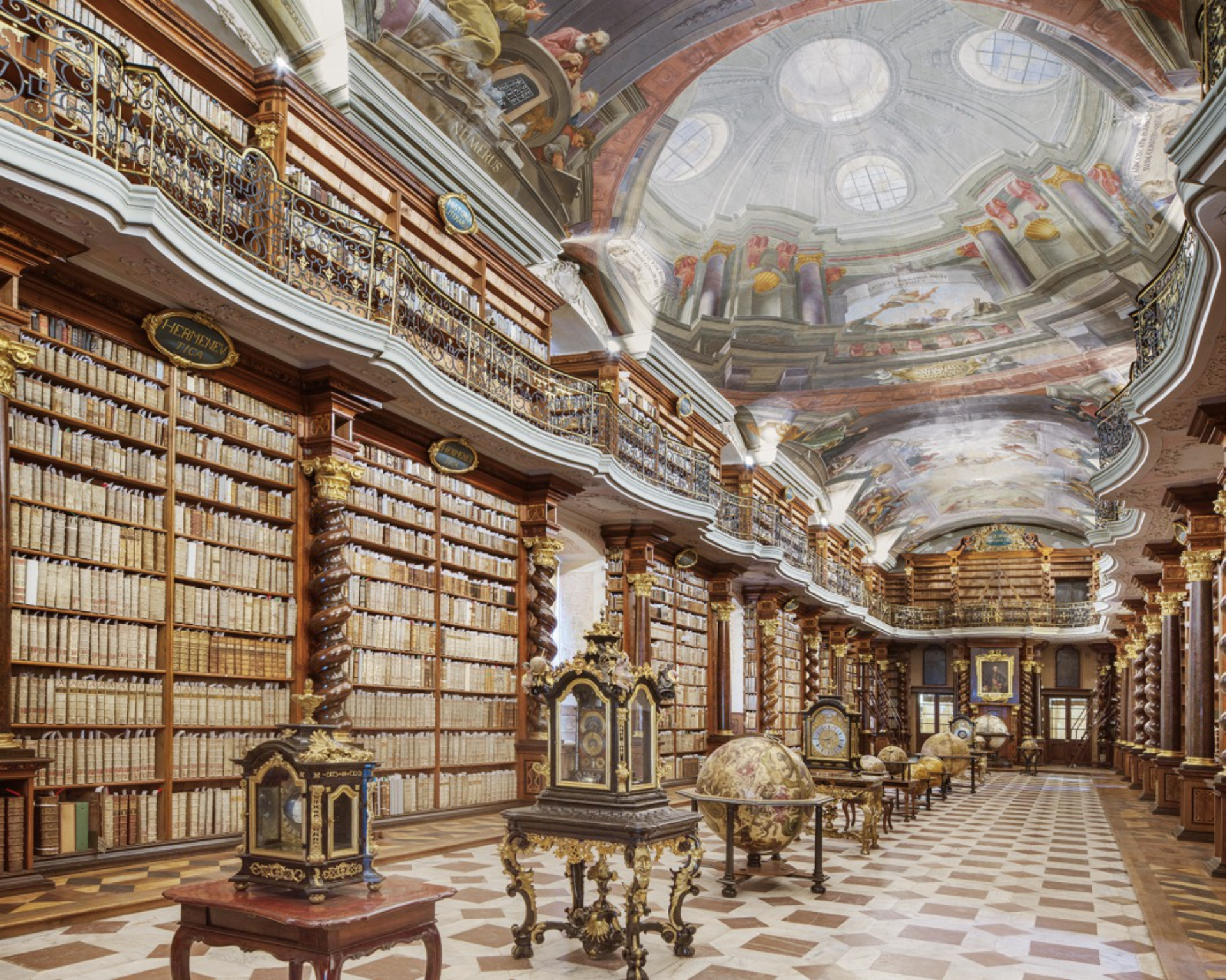 Books, Clocks and Globes I, Czech National Library, Prague, Czech Republic by Reinhard Gorner