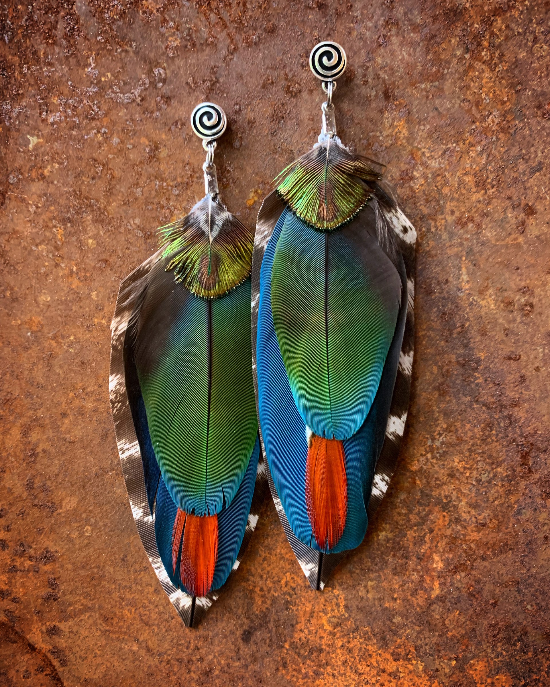 K518 Large Parrot Earrings by Kelly Ormsby