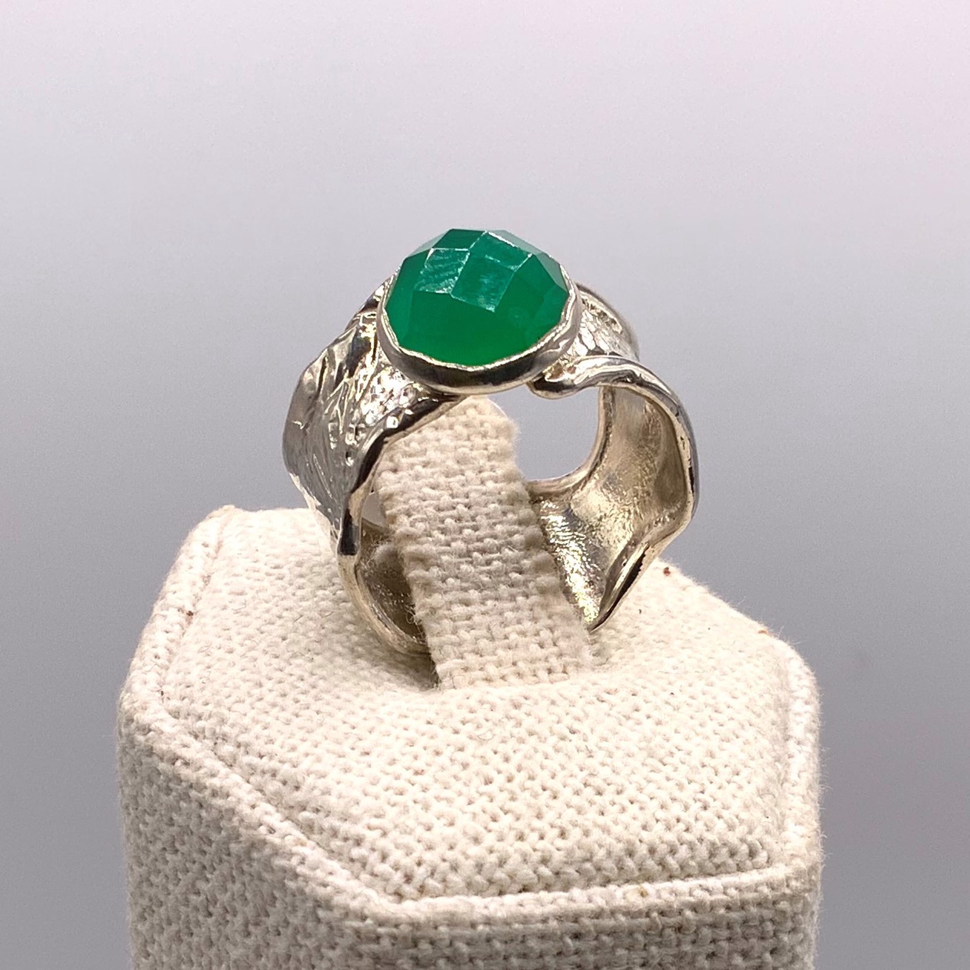Green Onyx Ripple Ring by Kristen Baird