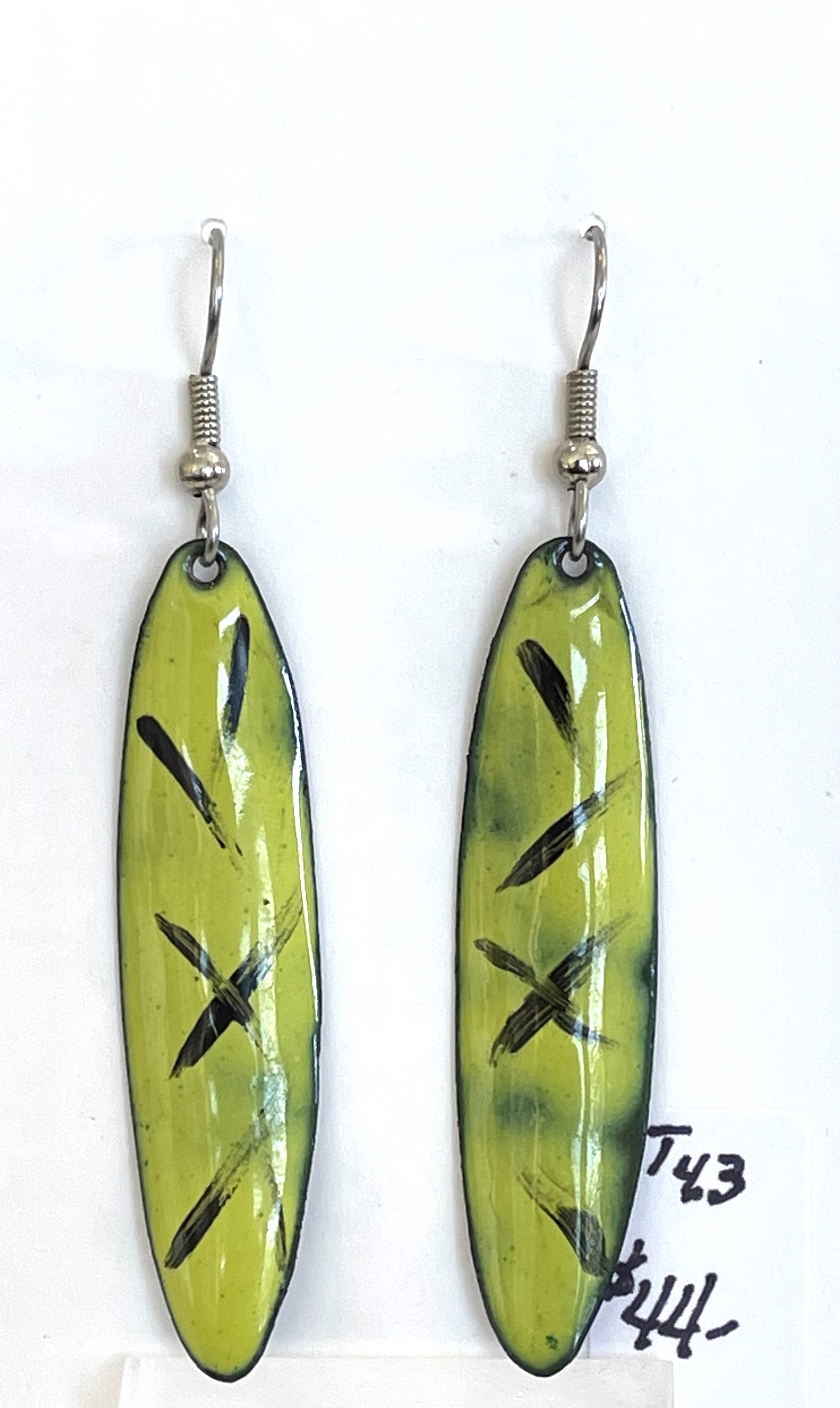CT 4.3 Green and Black Earrings Long by Cathy Talbot
