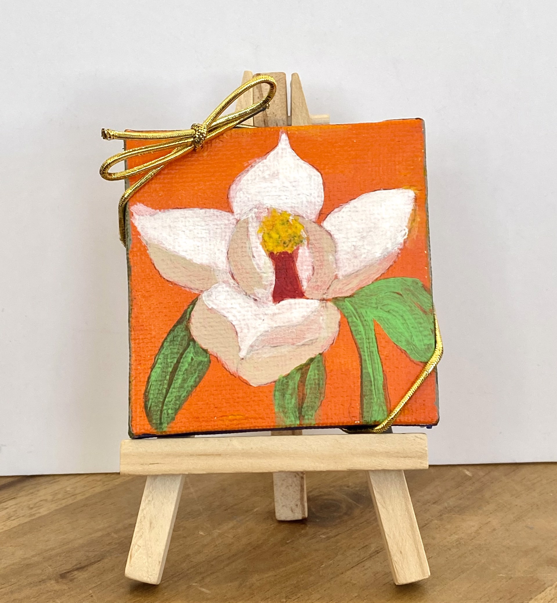 Orange Magnolia Mini Painting #4 by Elke Briuer