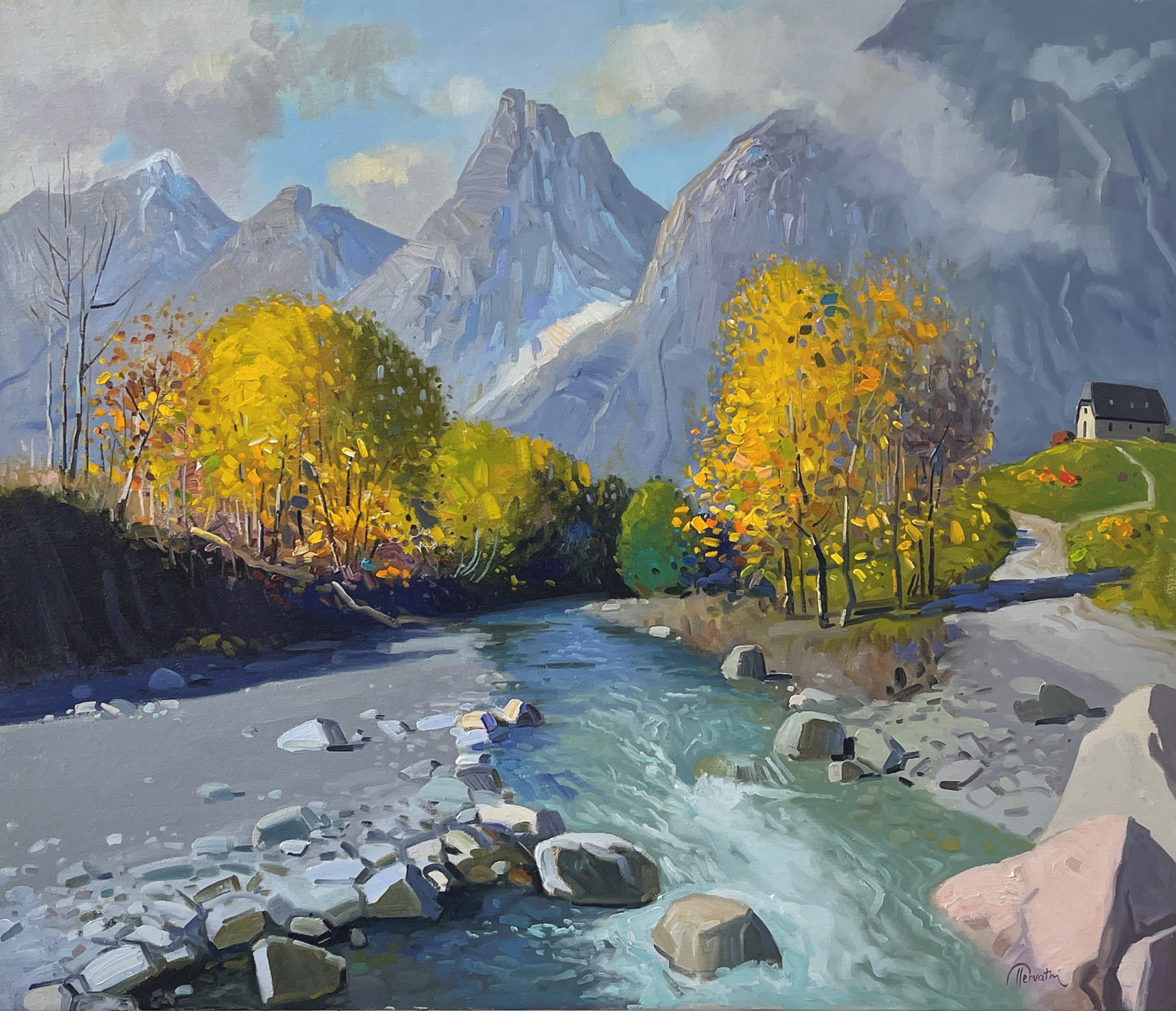 The Stream in the Fall by PASHK PERVATHI