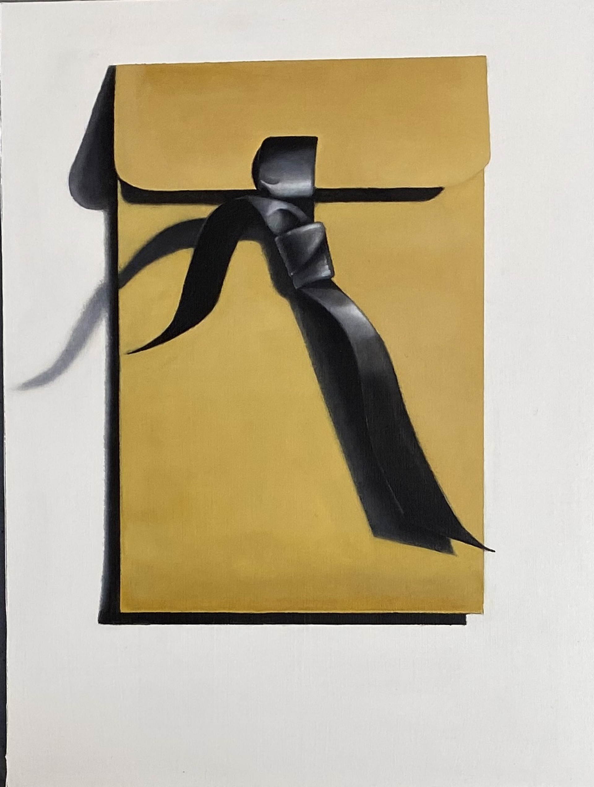 Gold Envelope with Black Ribbon by Barbara Greving