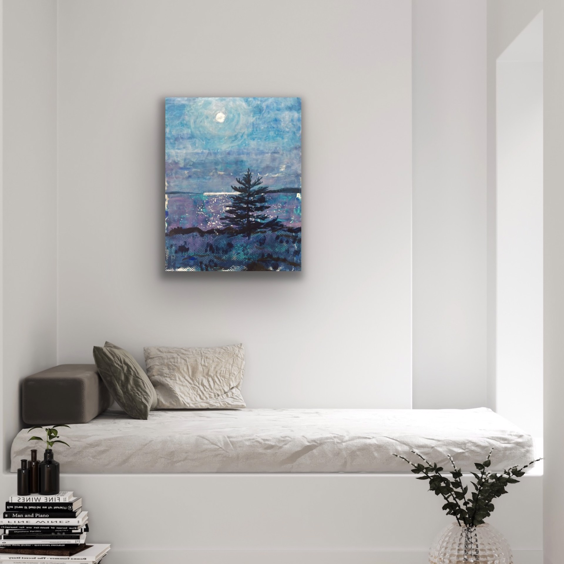 Spruce Tree with Moonlight by Willa Vennema