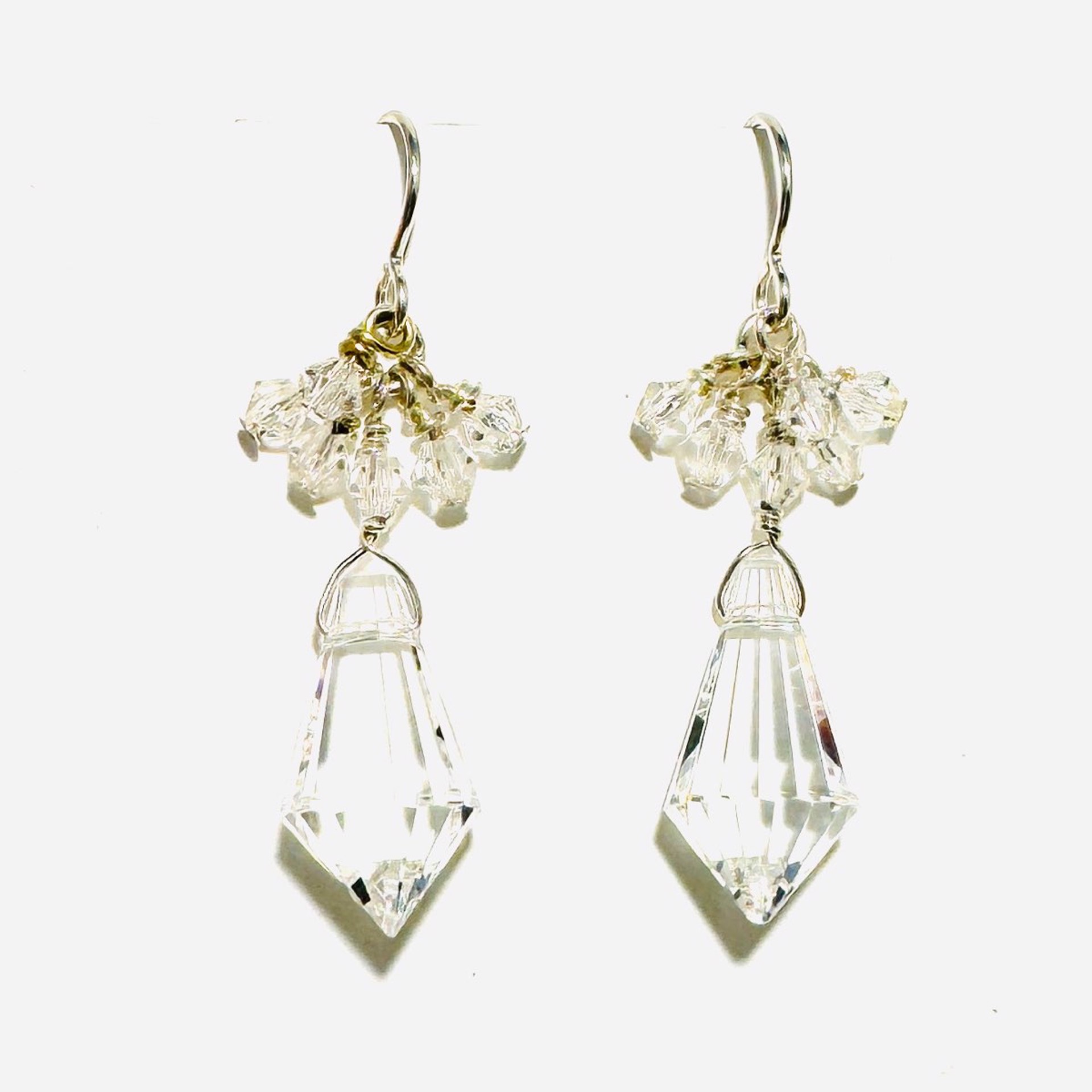 Crystal with Crystal Cluster Earrings LS23-62 by Linda Sacra