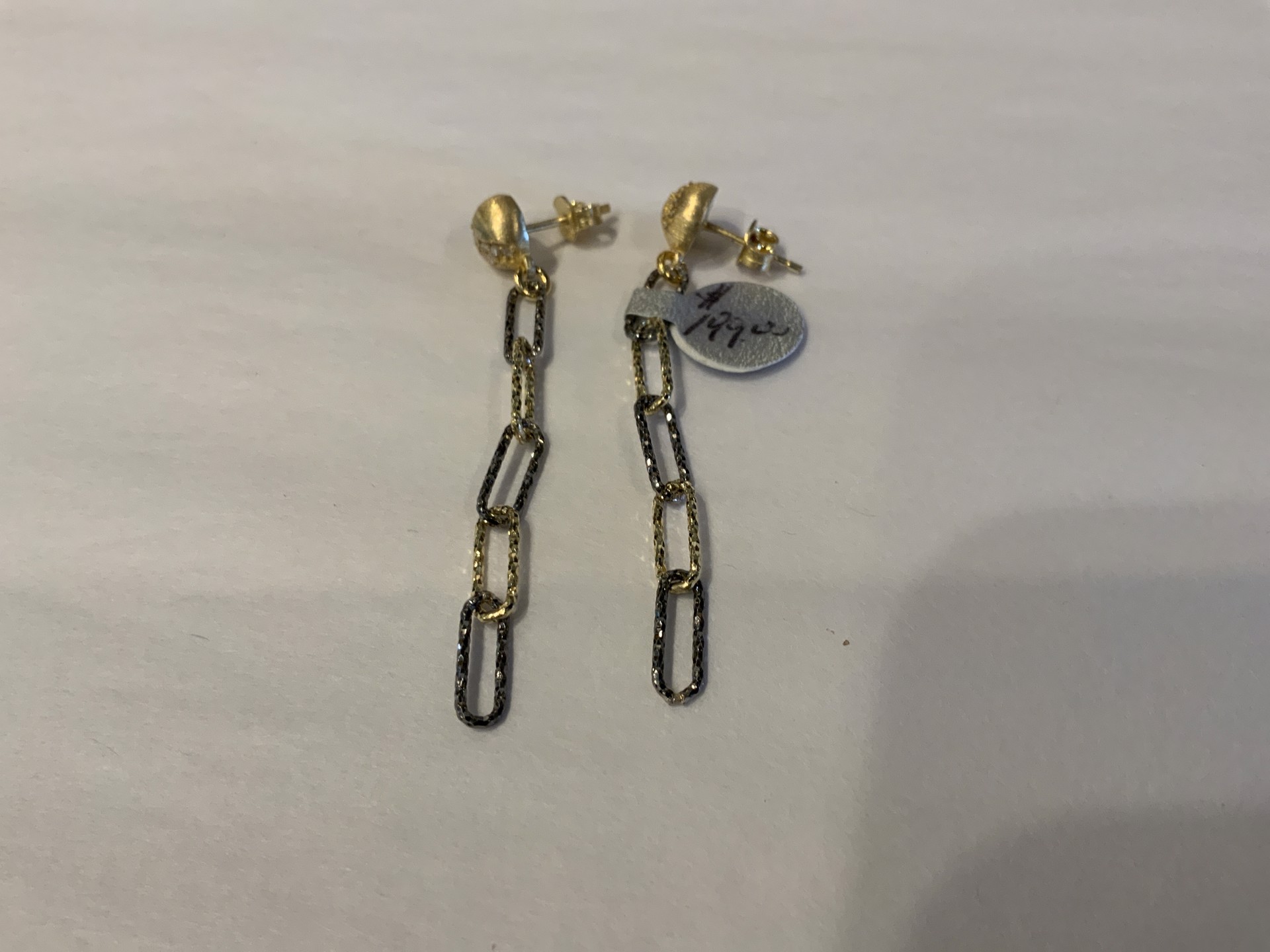 Two Tone Chain Earrings by Karen Birchmier