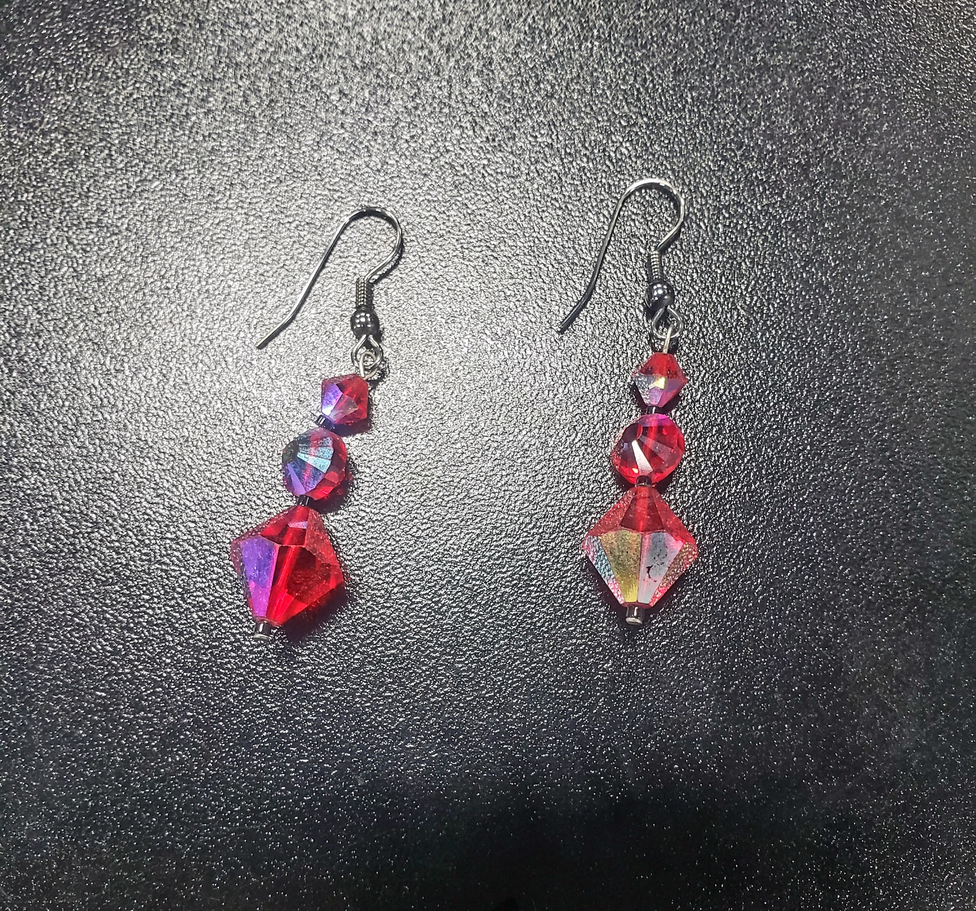 Red Crystal Earrings by Leba London