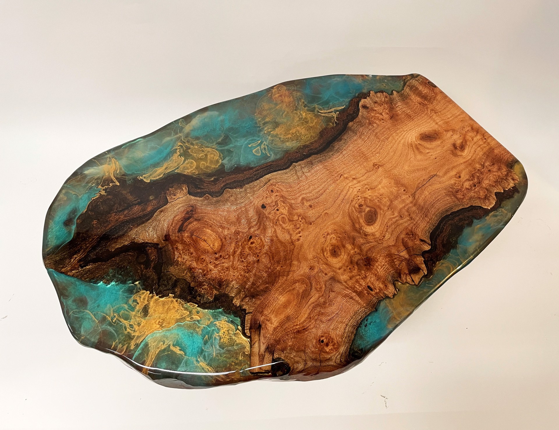 Silky Oak, Mesquite & Resin Small Coffee Table by Kirk Allan