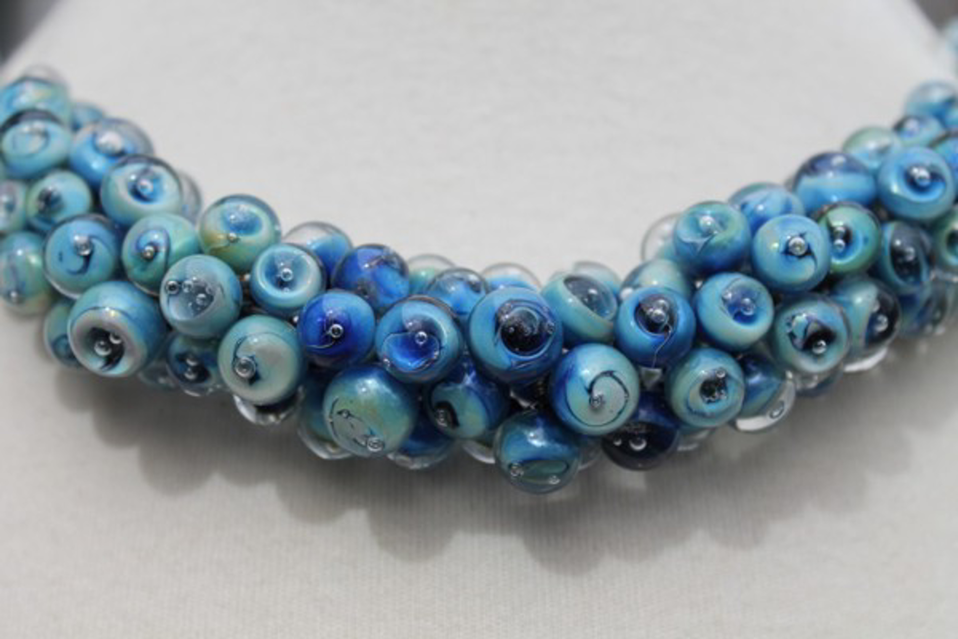 Blue Planet Necklace (Blue bubbles) by Linda Sacra