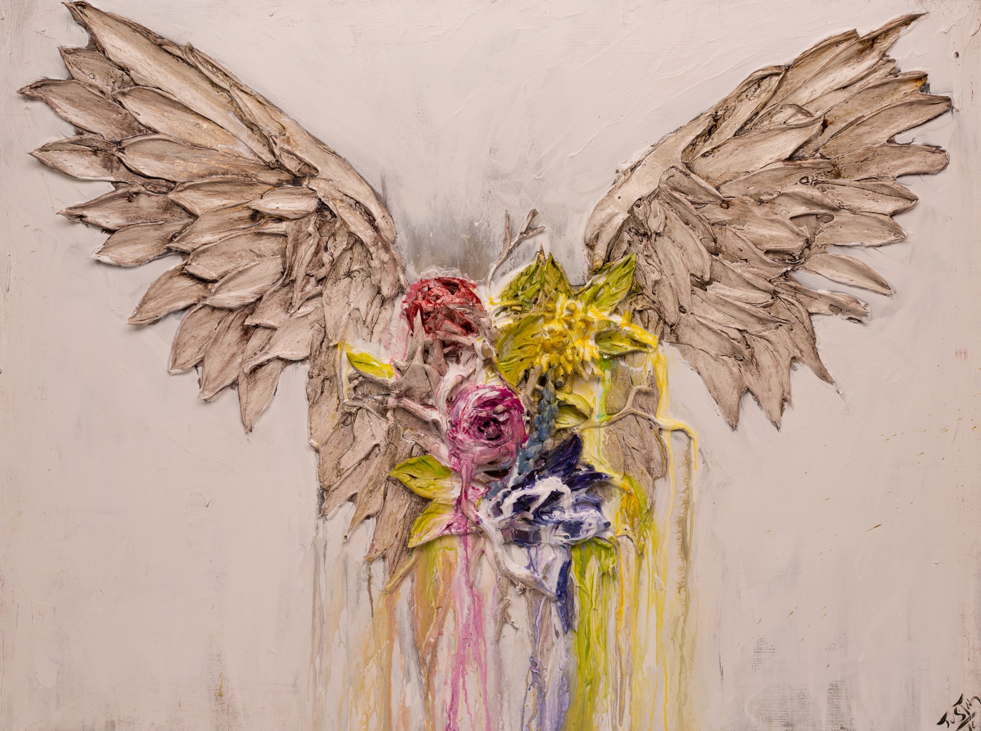 (SOLD) FLORAL WINGS FL-40X30-2019-343 by JUSTIN GAFFREY