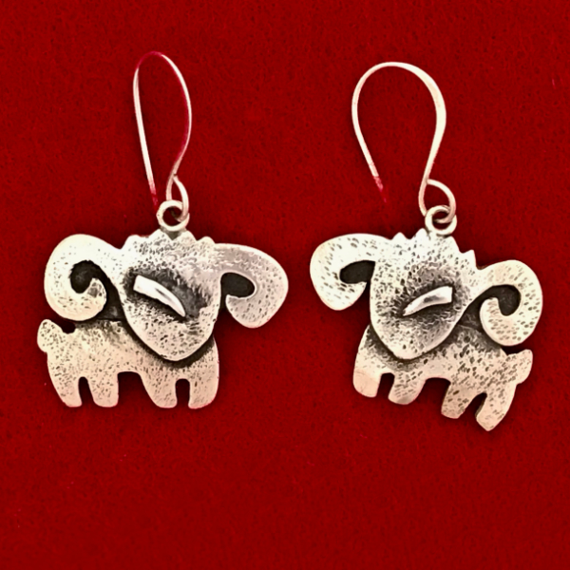 Frankie Tso (little Ram) earrings dangle by Melanie A. Yazzie