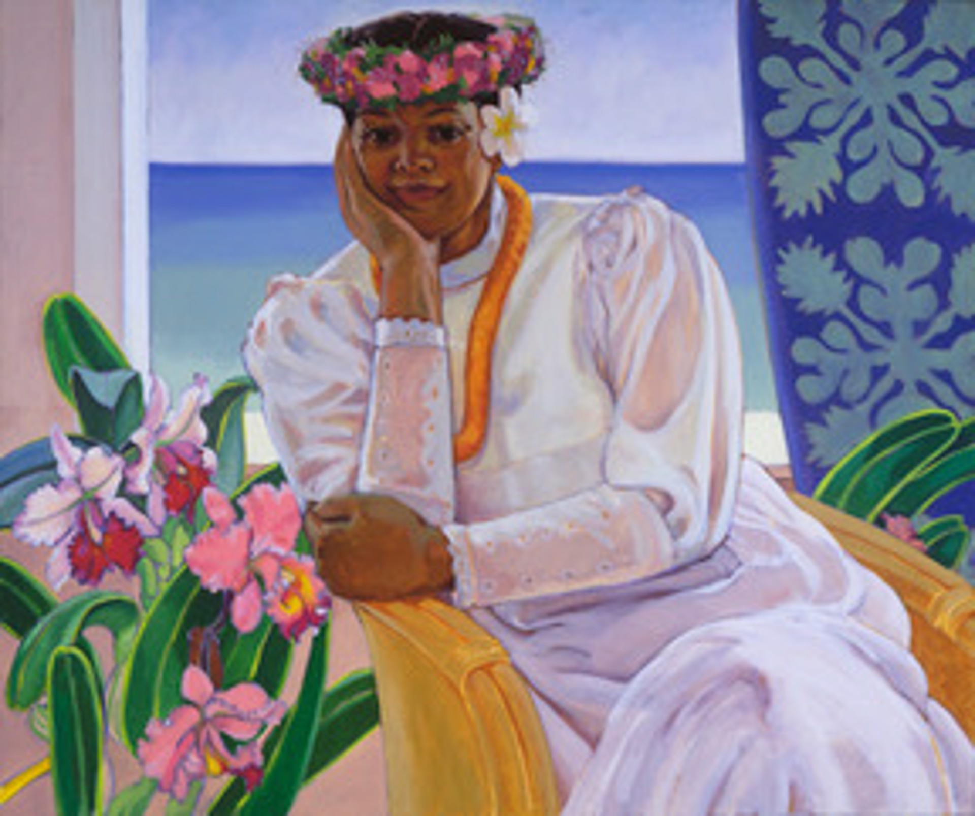 Mihana in White Muʻumuʻu by Susan McGovney Hansen