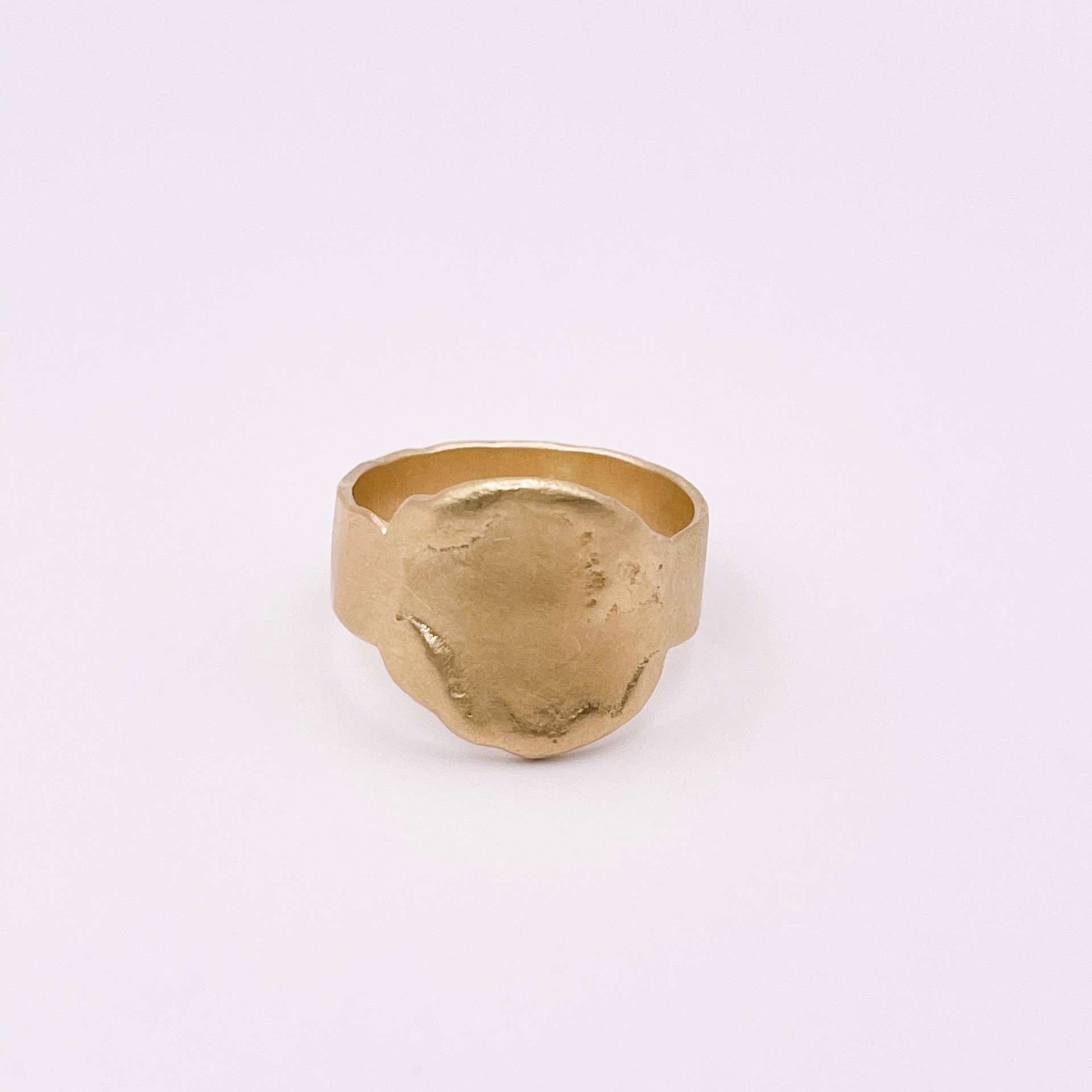 LHR06- 18k gold Mini Shield Ring by Leandra Hill