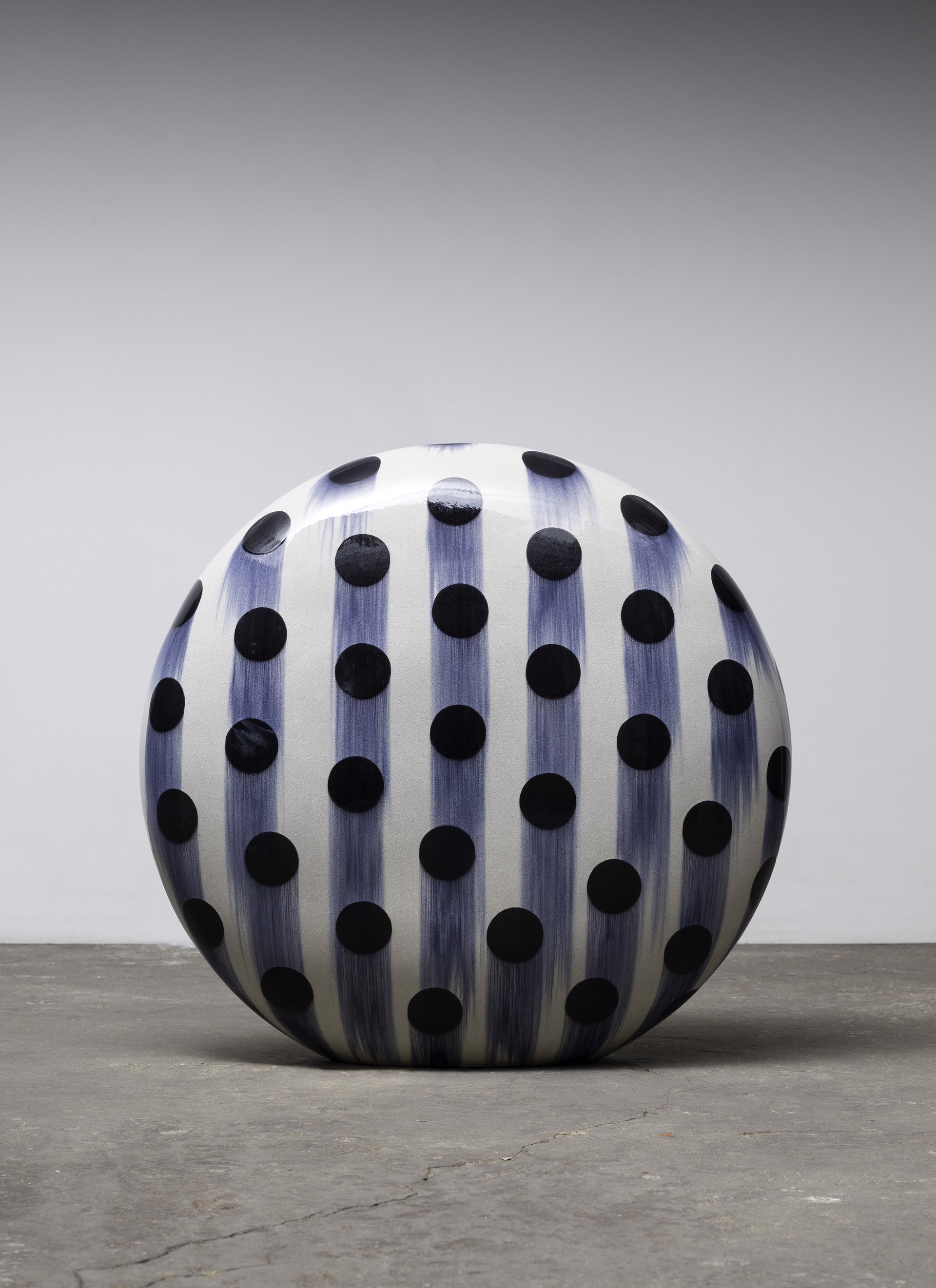 Untitled Circular Raku Dango by Jun Kaneko