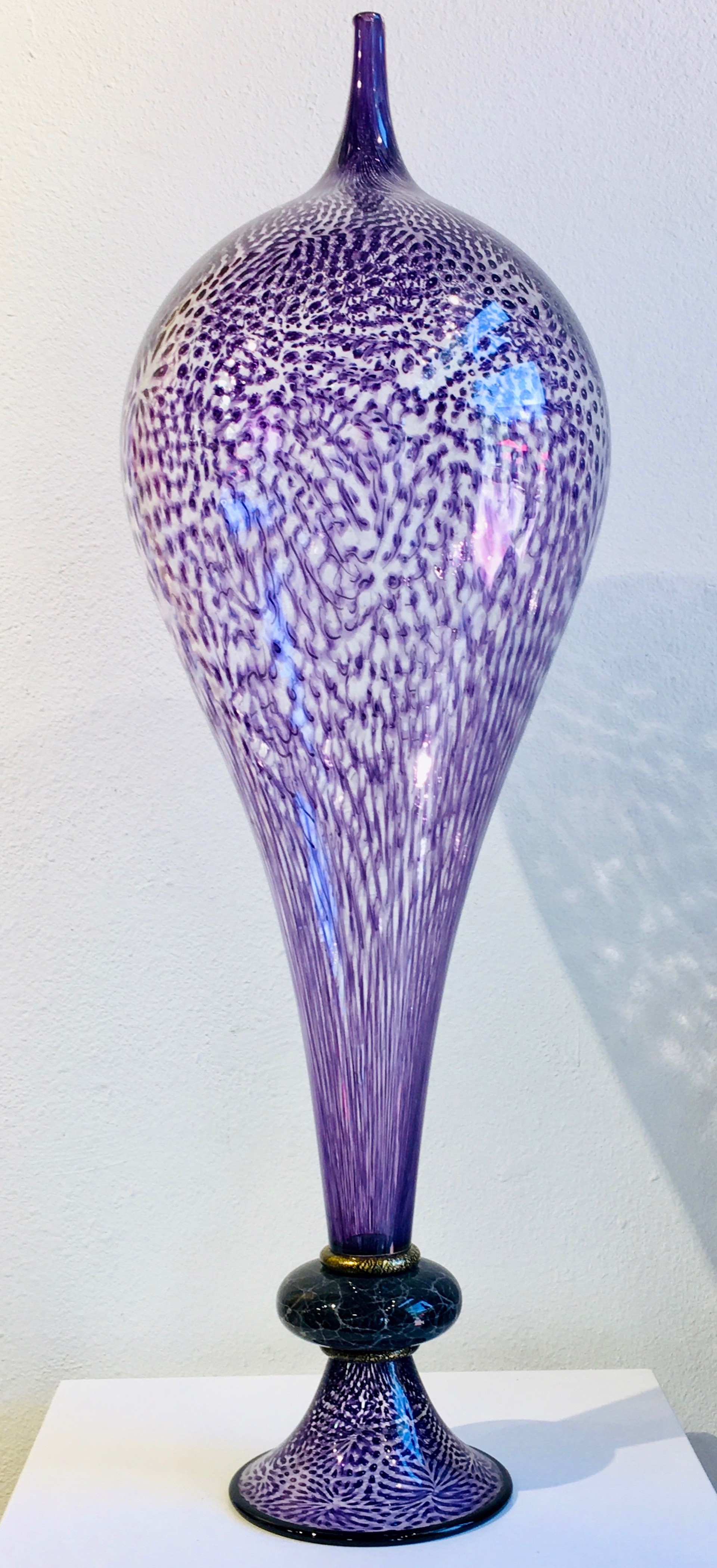 Royal Splash Vase 35 x 8.5 by PIEPER GLASS