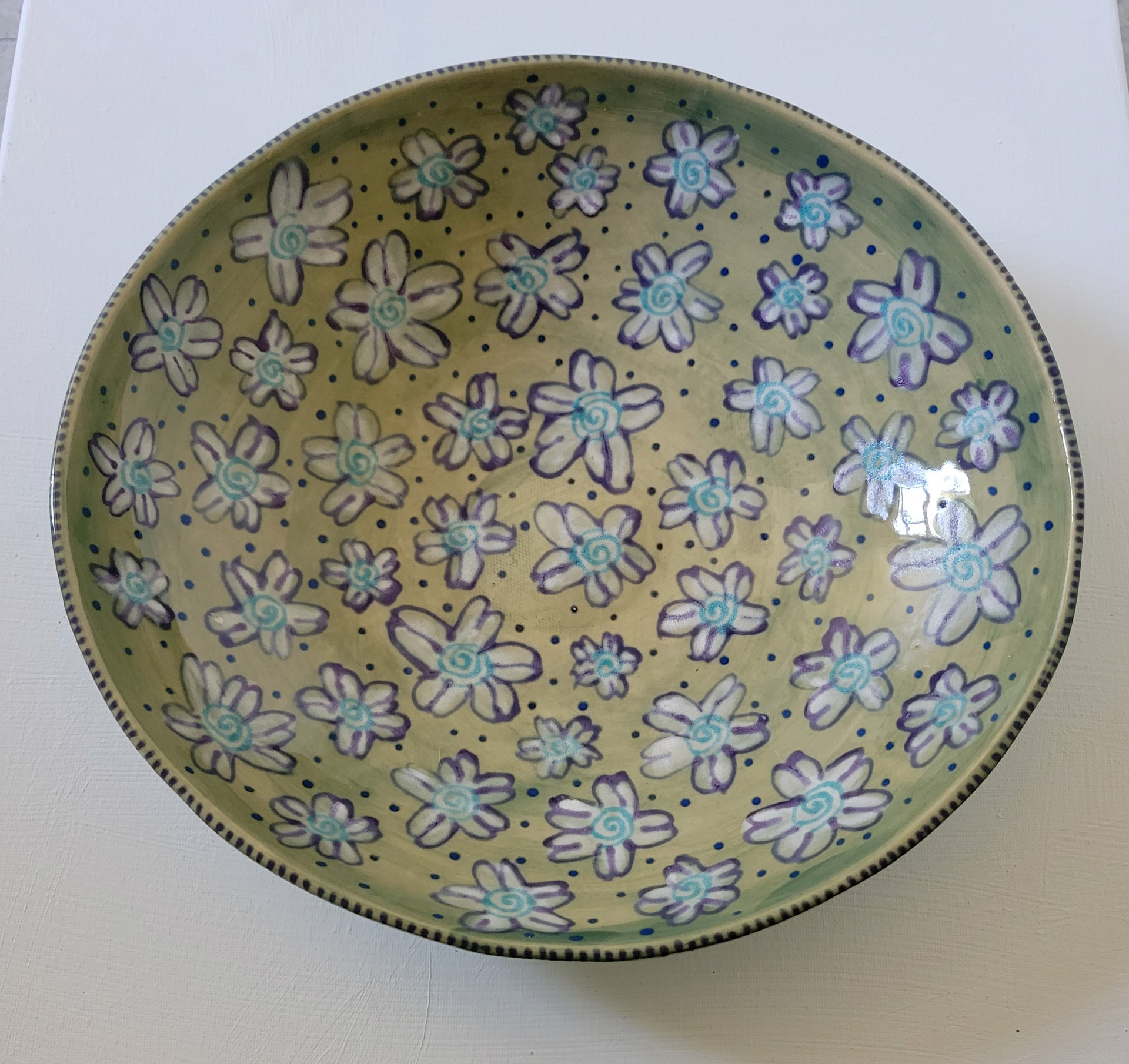 Floral Swirls Bowl by Lynne Kasparian