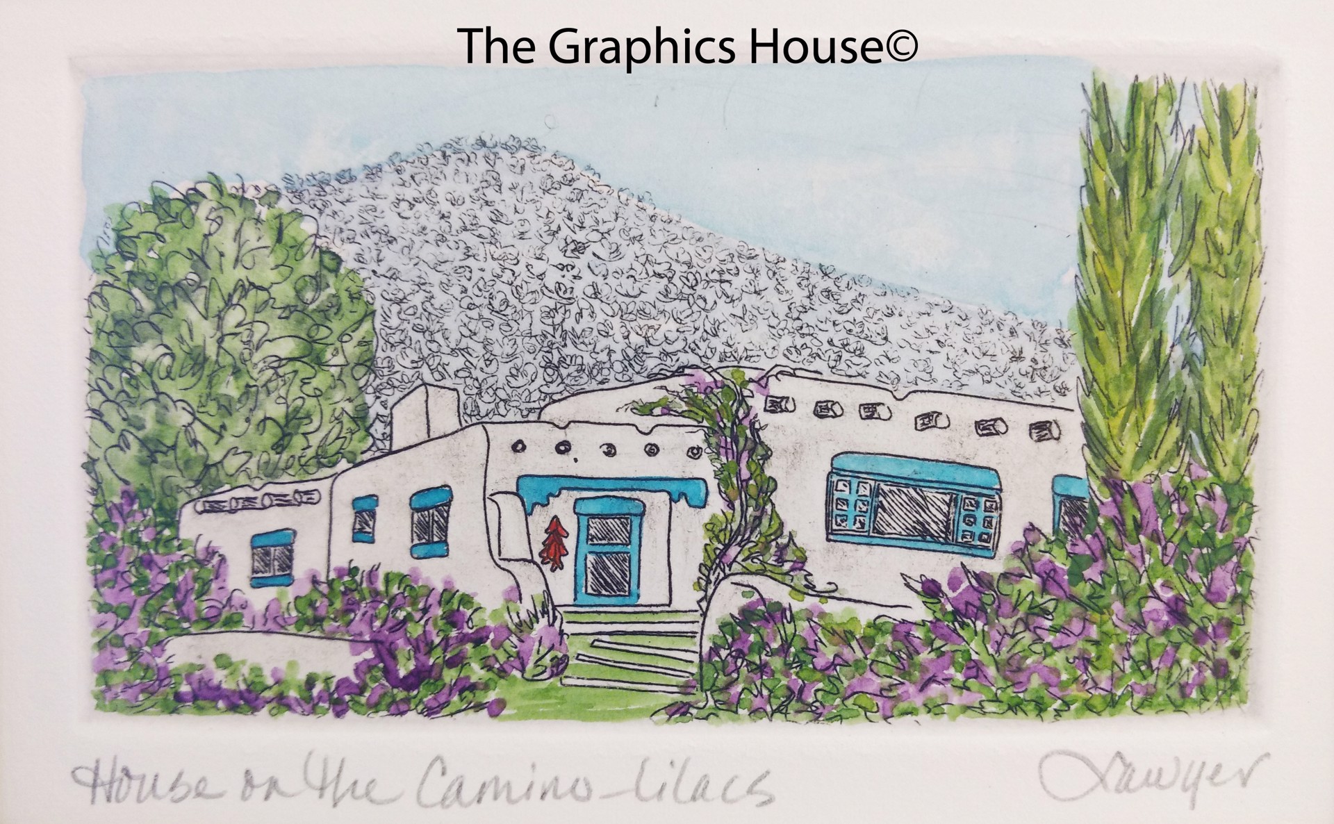 House on the Camino - Lilacs (unframed) by Anne Sawyer