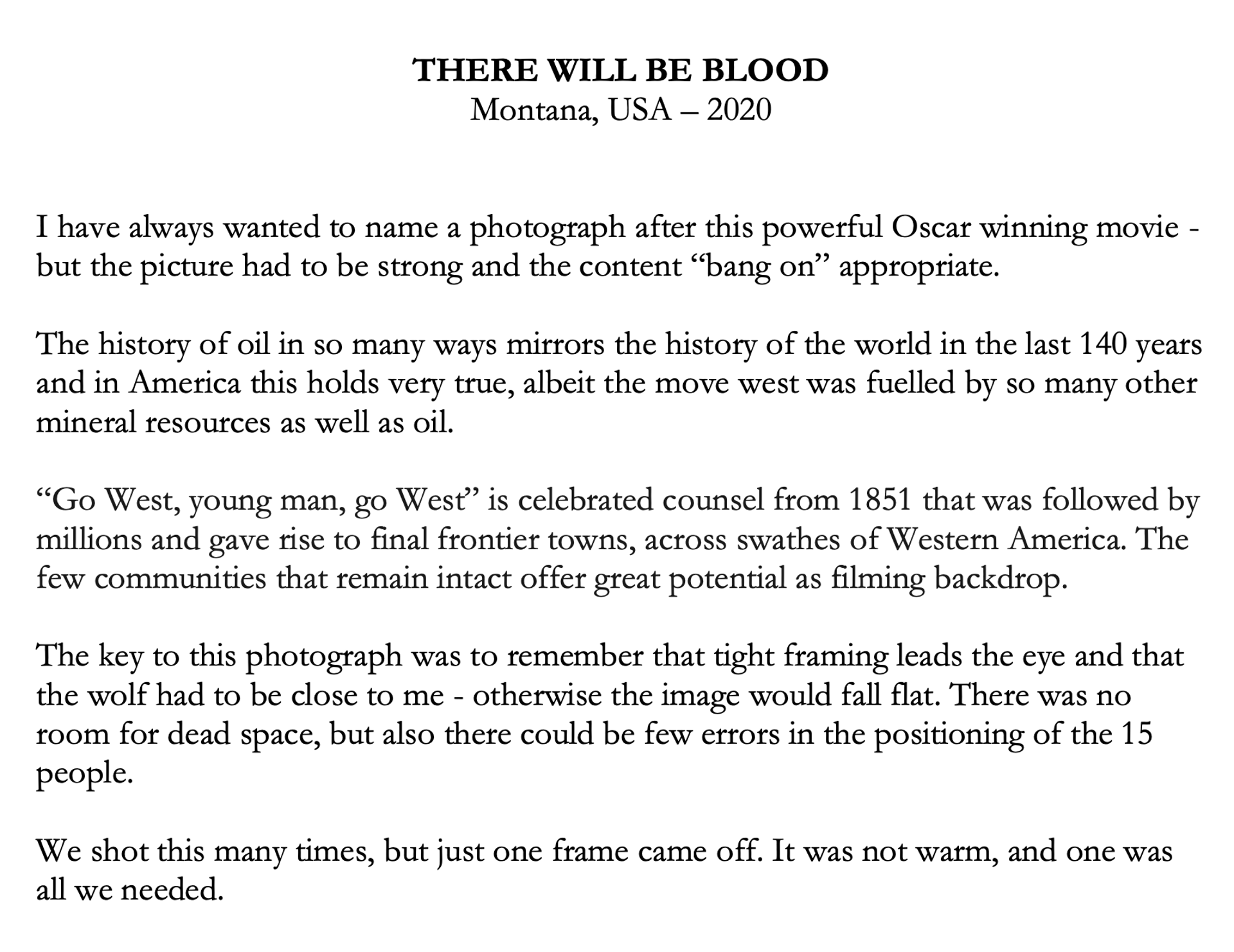There Will Be Blood by David Yarrow