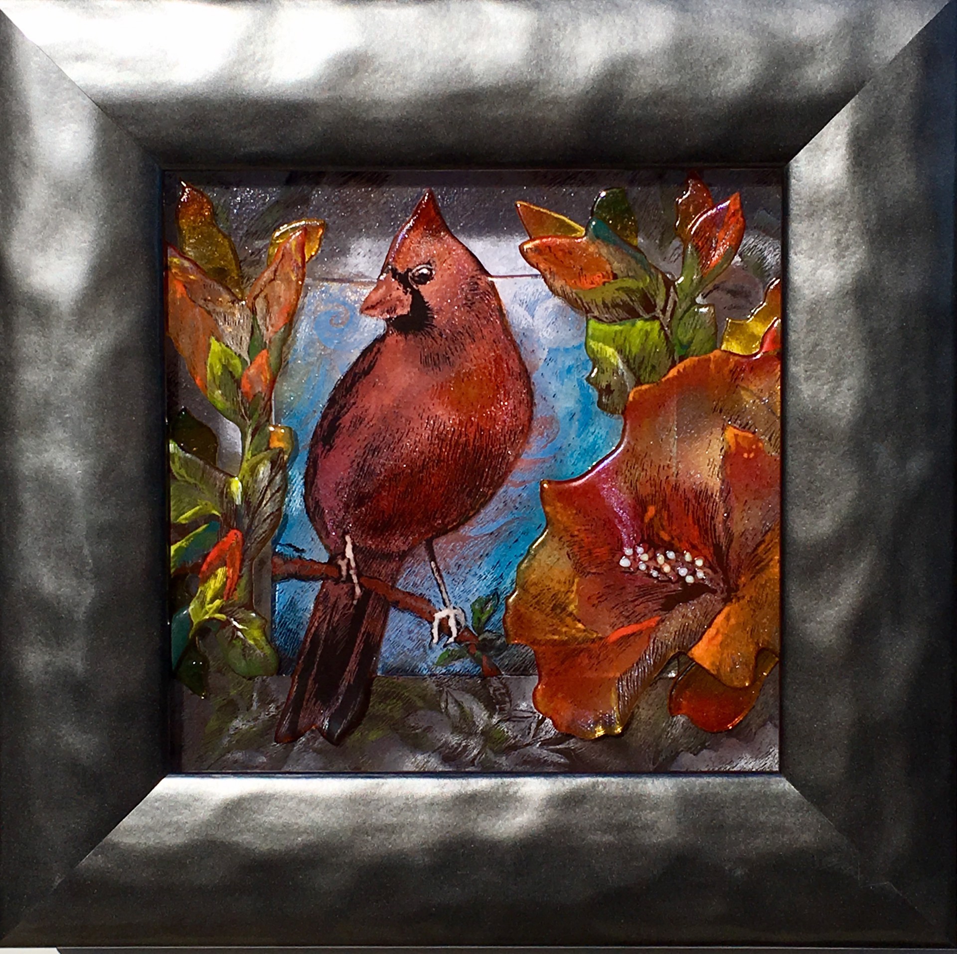 Cardinal on a perch by Kim Springer-Smith