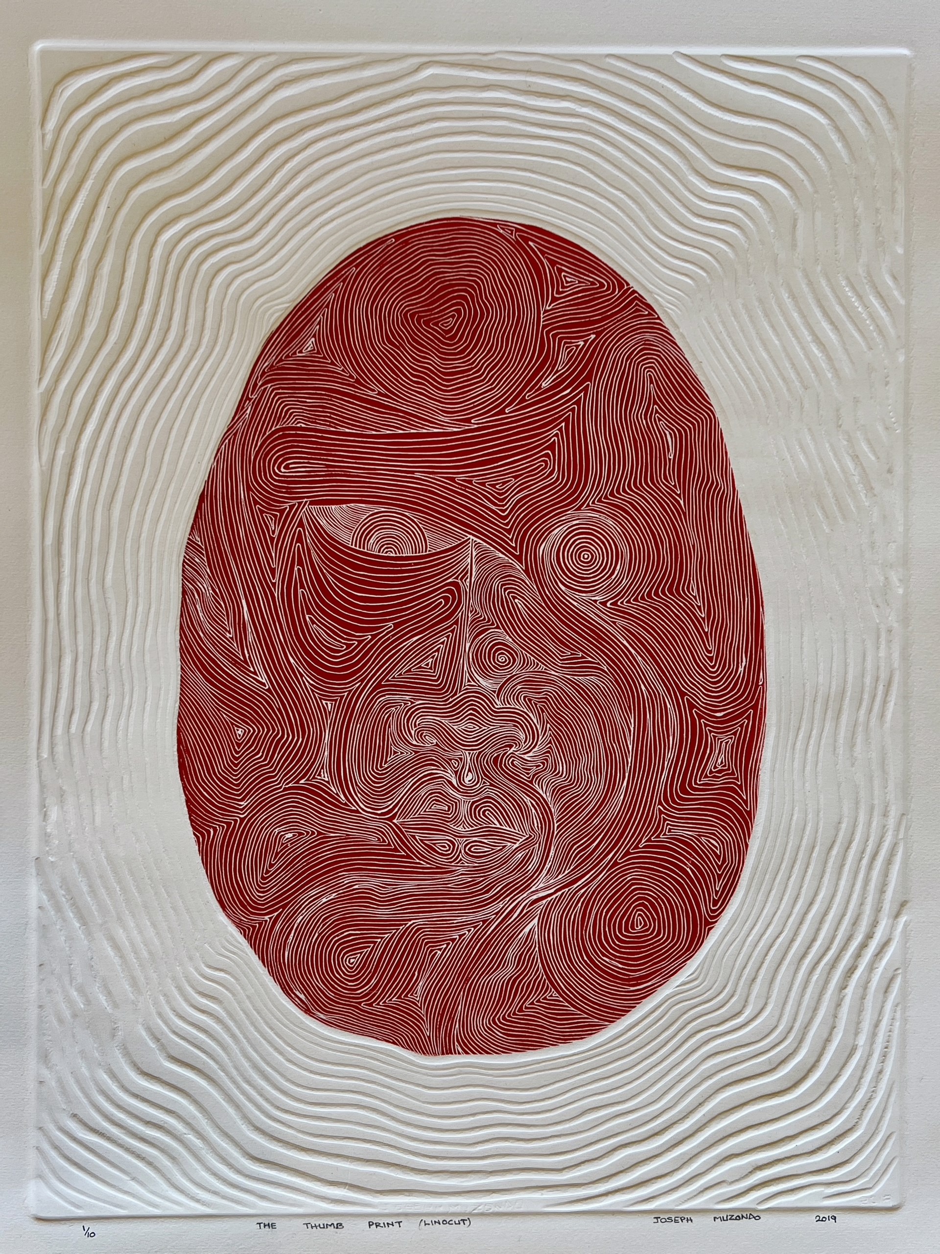 The Thumb Print (Crimson Red) by Joseph Muzondo