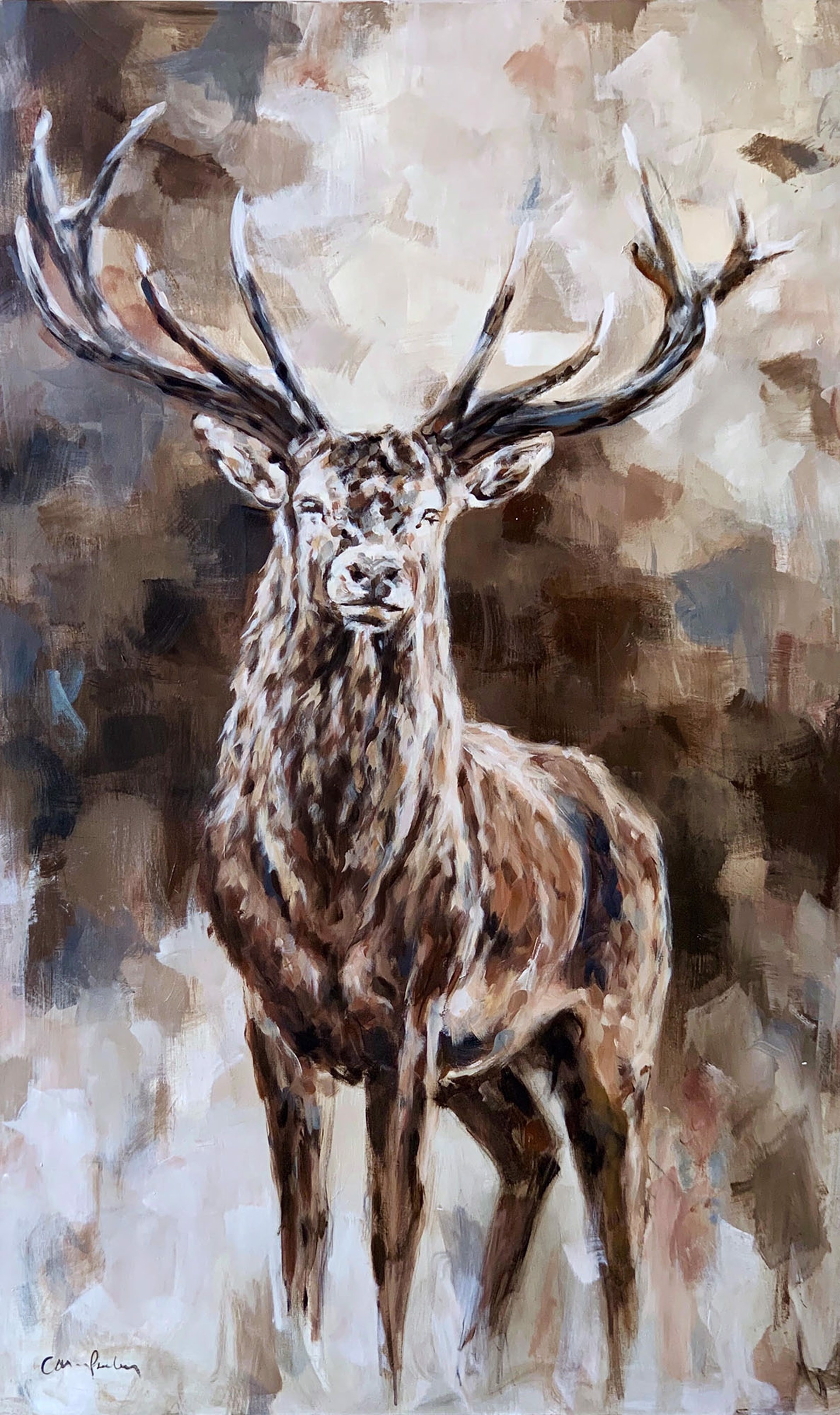 A Contemporary Painting Of A Standing Bull Elk By Carrie Penley Available At Gallery Wild