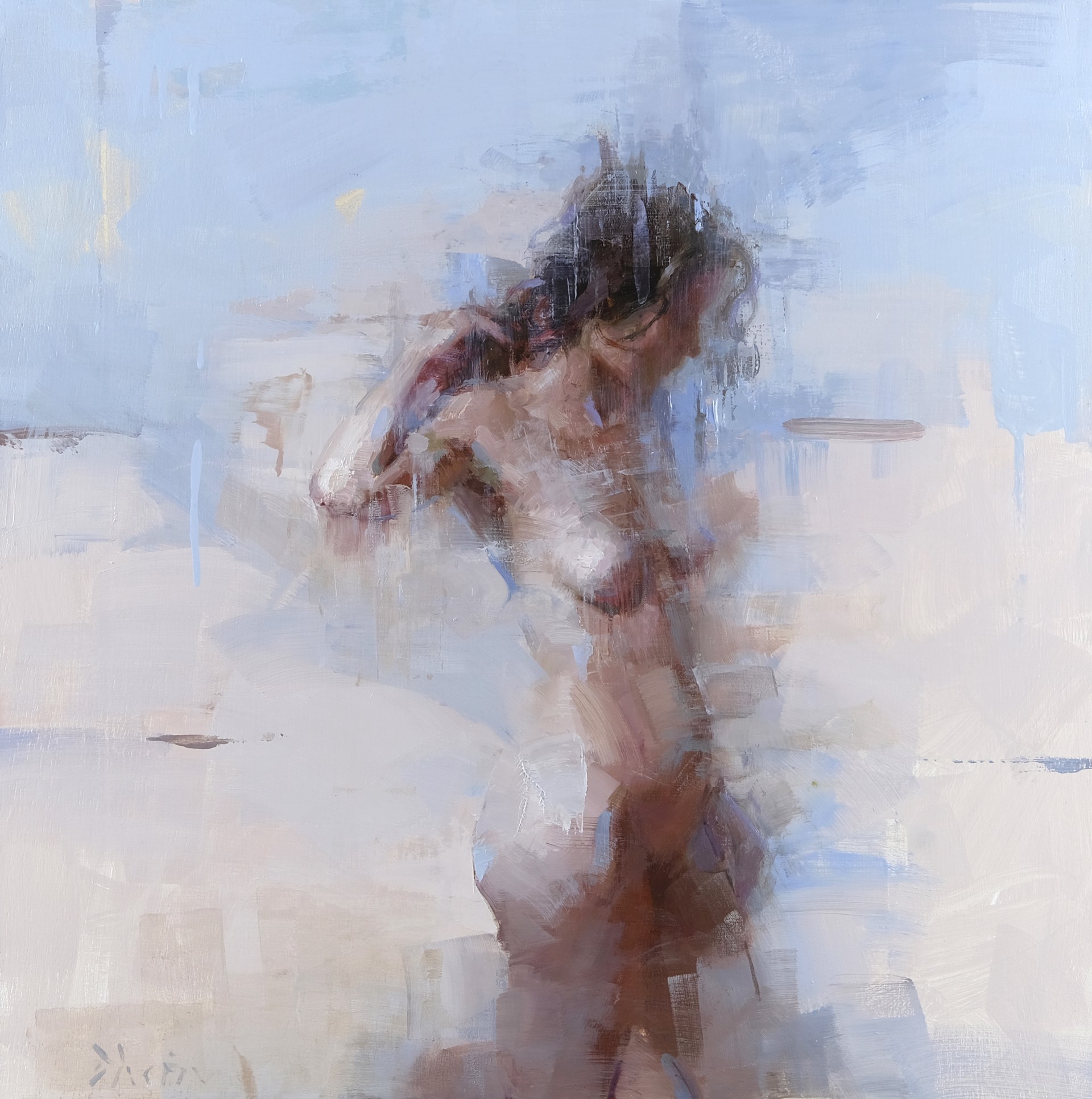 Standing Nude with Blue by Jacob Dhein