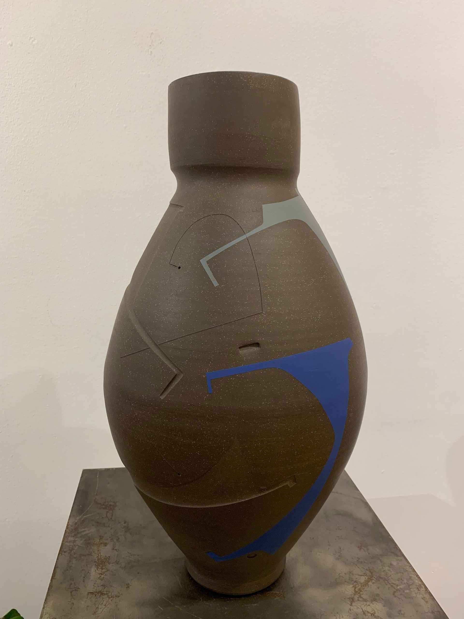 Brown and Blue XL Vase by Steve Kelly