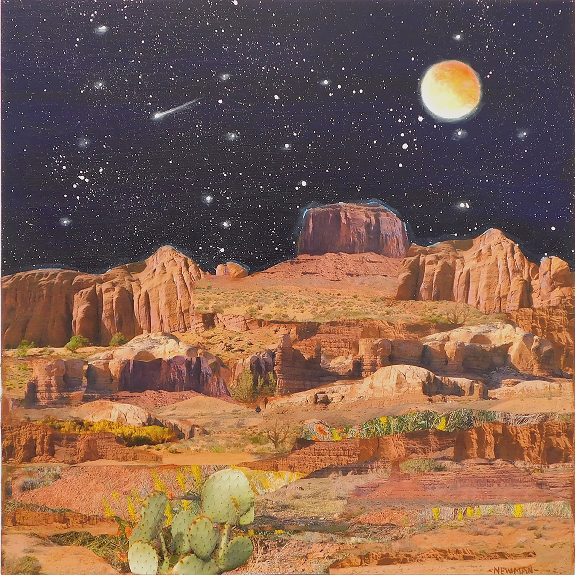 Moon Over Surreal Desert by Dave Newman