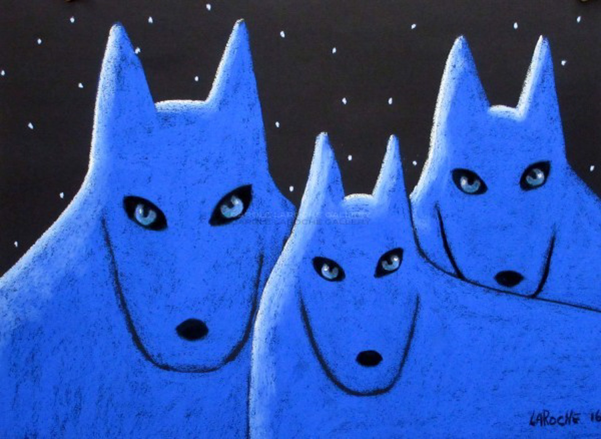 Blue Wolf Family by Carole LaRoche