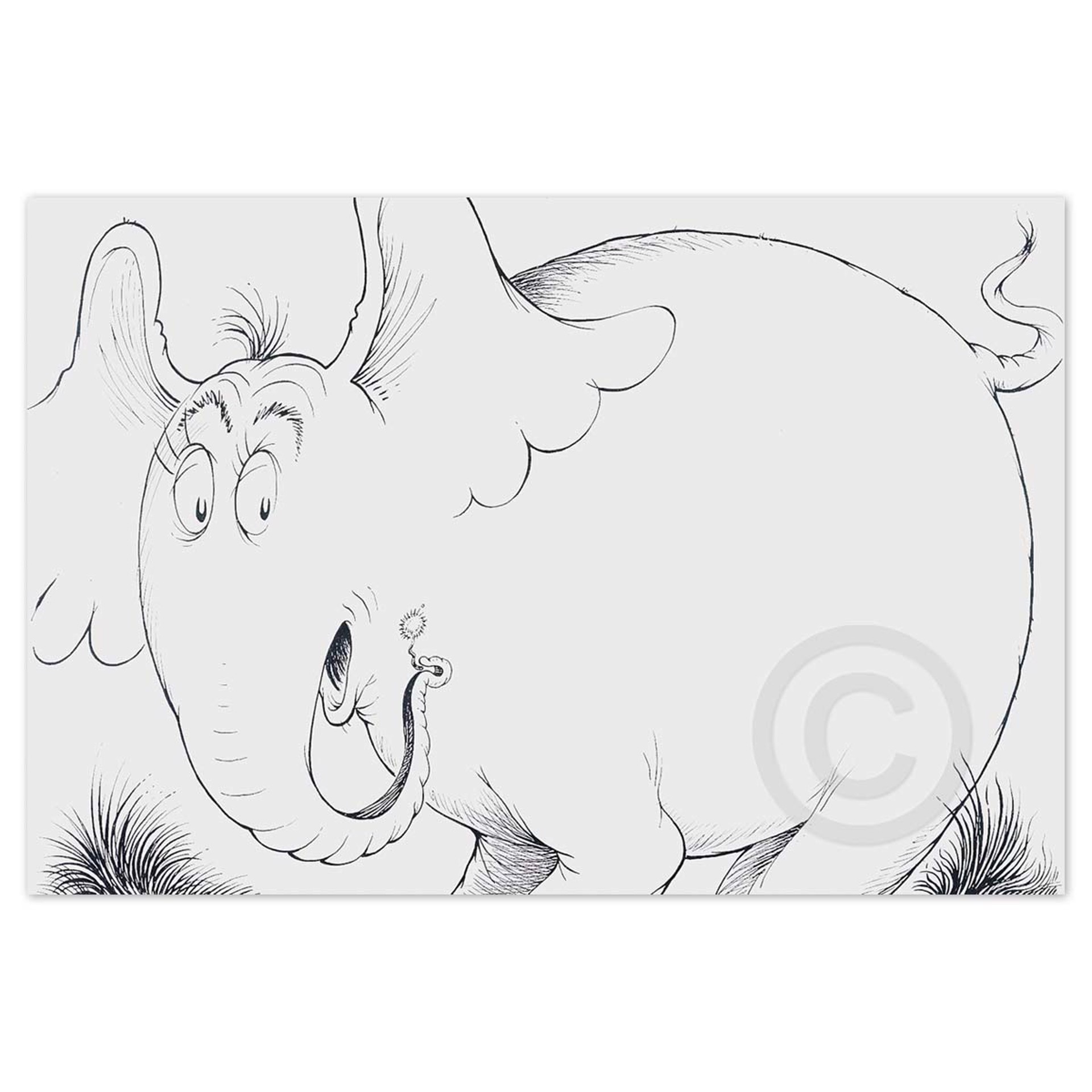 Horton Line Drawing by Dr. Seuss