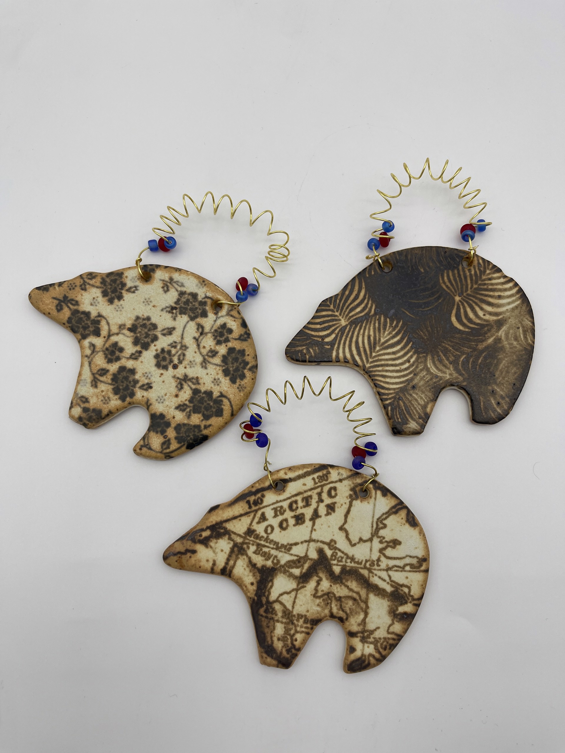 Grizzly Bear Ornaments by Karen Heathman