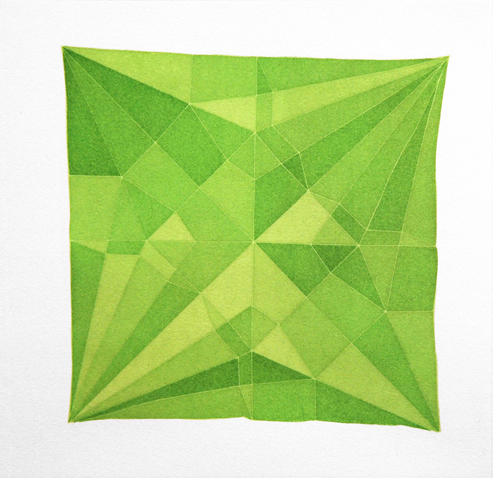 Origami Crane Green by Suzanne Frazier