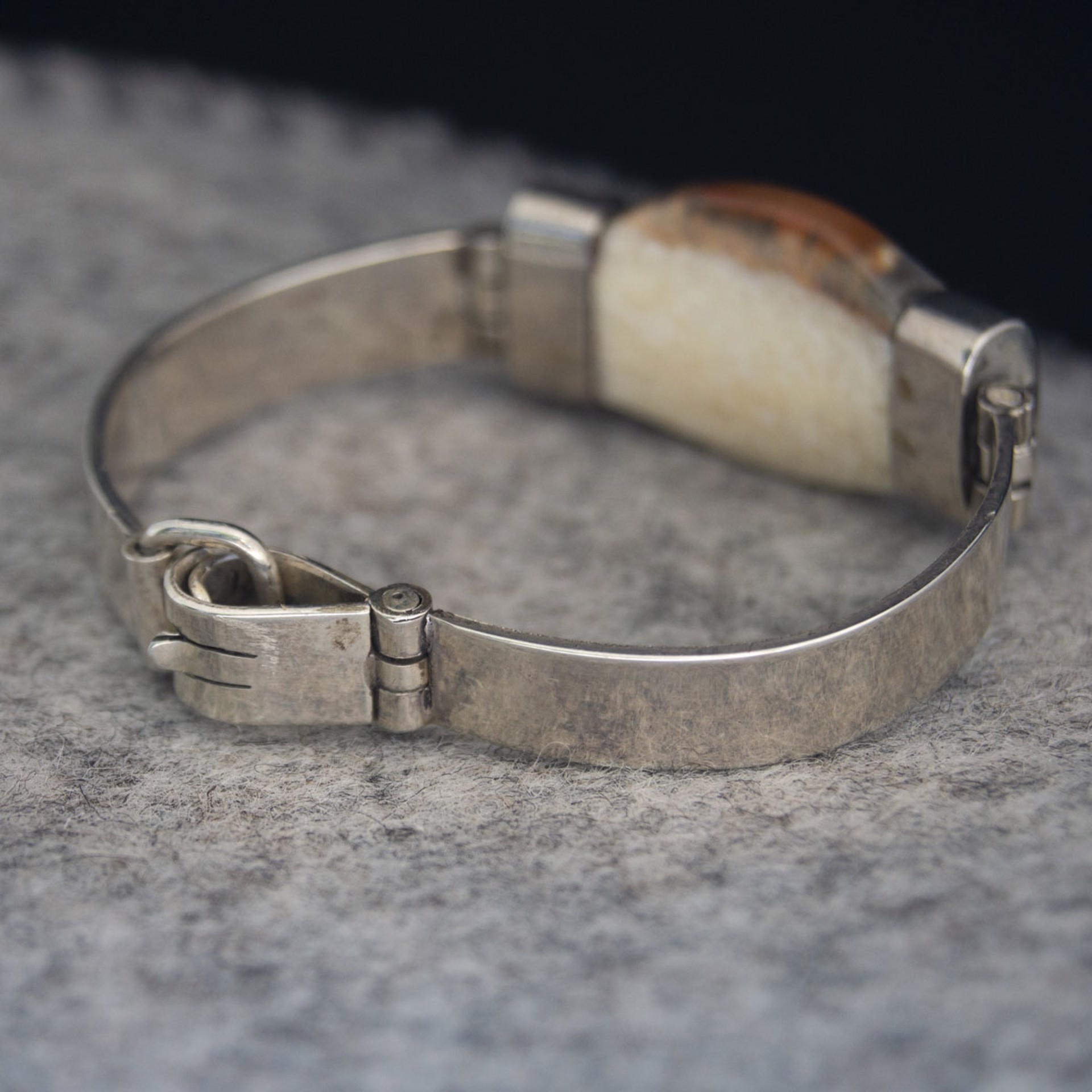 Walrus Tusk Oval Hinge Bracelet by Rex Foster