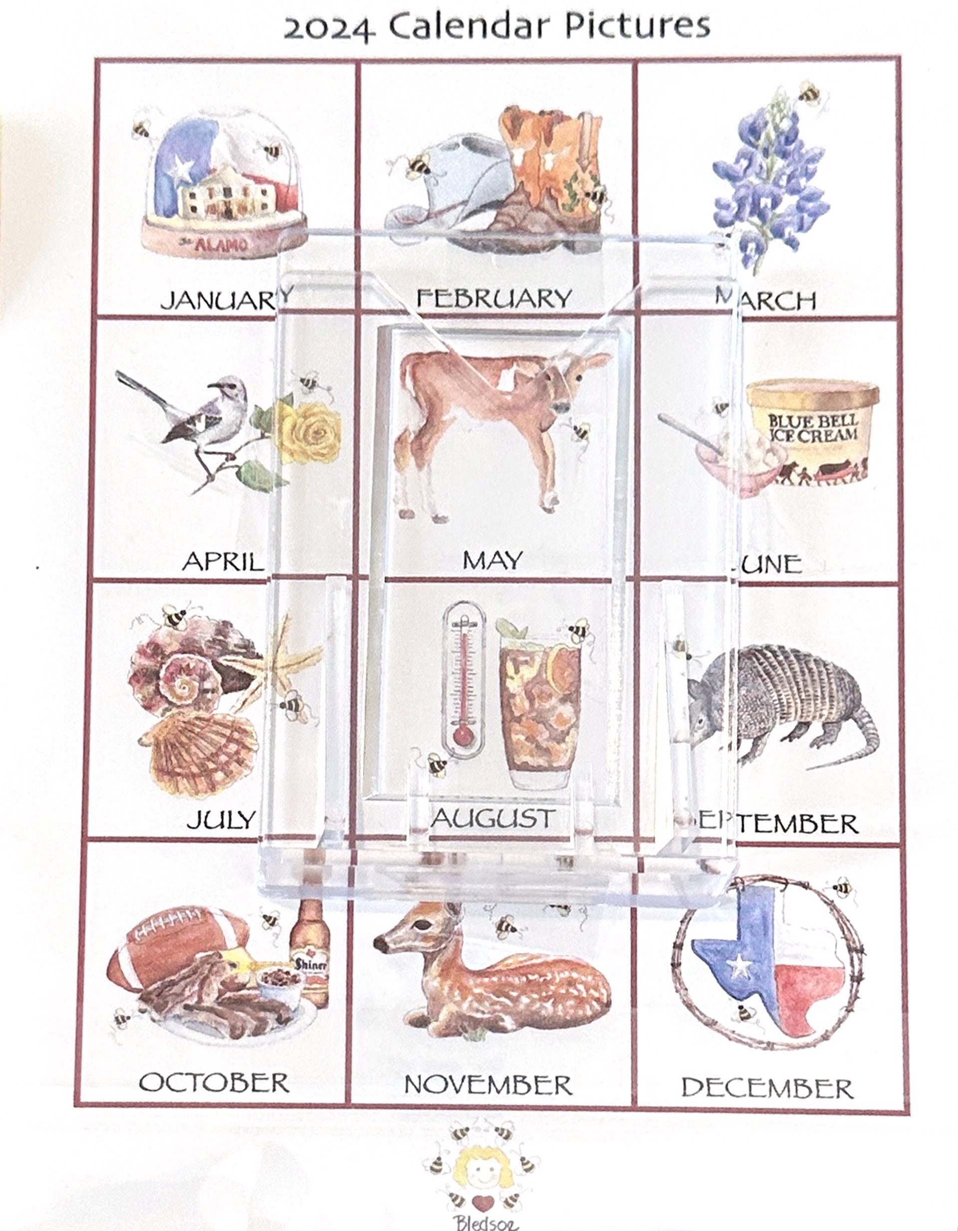 2024 Texas Calendars by Sharon Bledsoe Designs