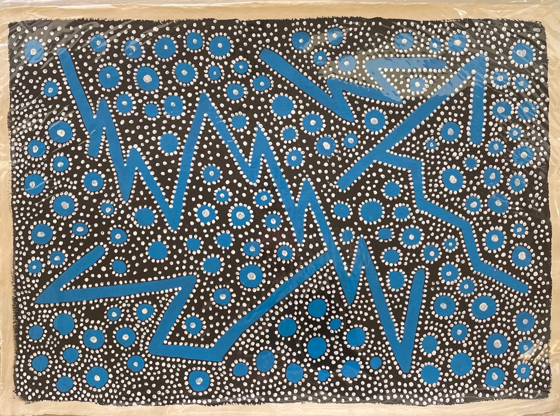 Blue ZigZgas, White Poke-a-Dots by Patricia Simpson