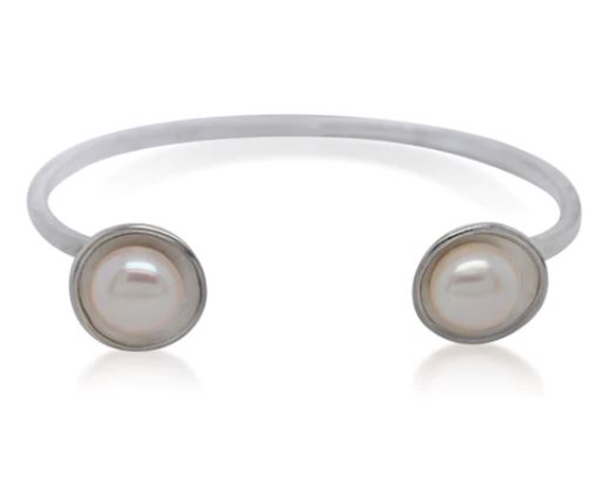 Hammered Pearl Bangle by Kristen Baird